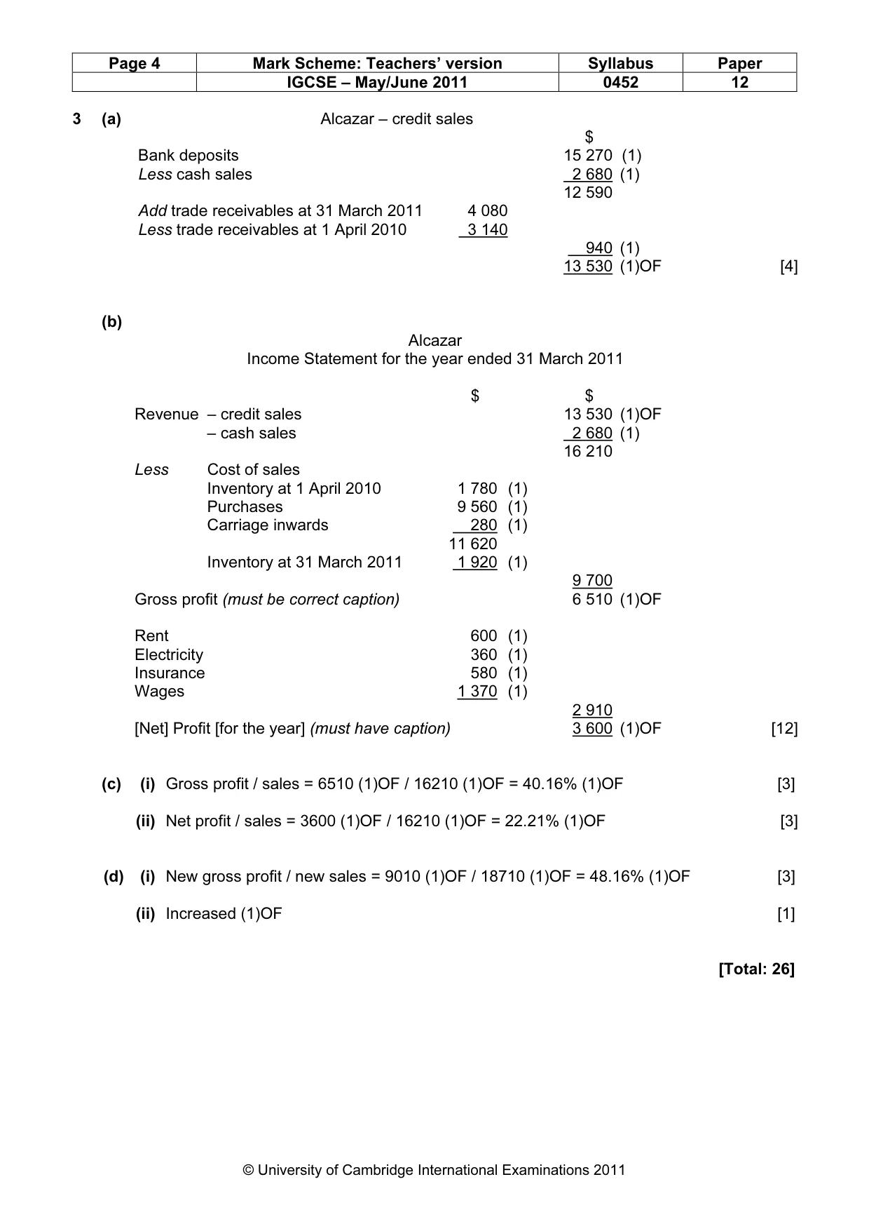 Mark scheme, page 4 of 8