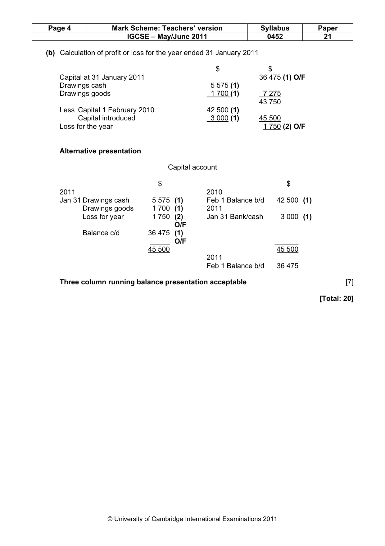 Mark scheme, page 4 of 10