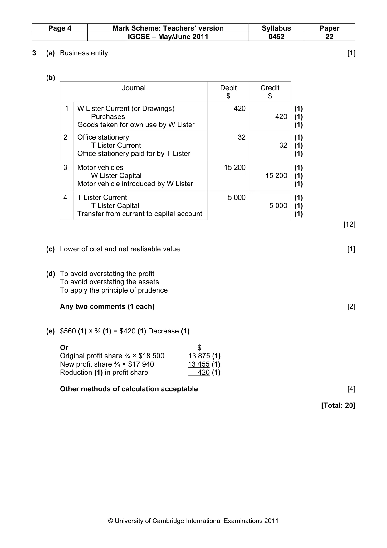 Mark scheme, page 4 of 9