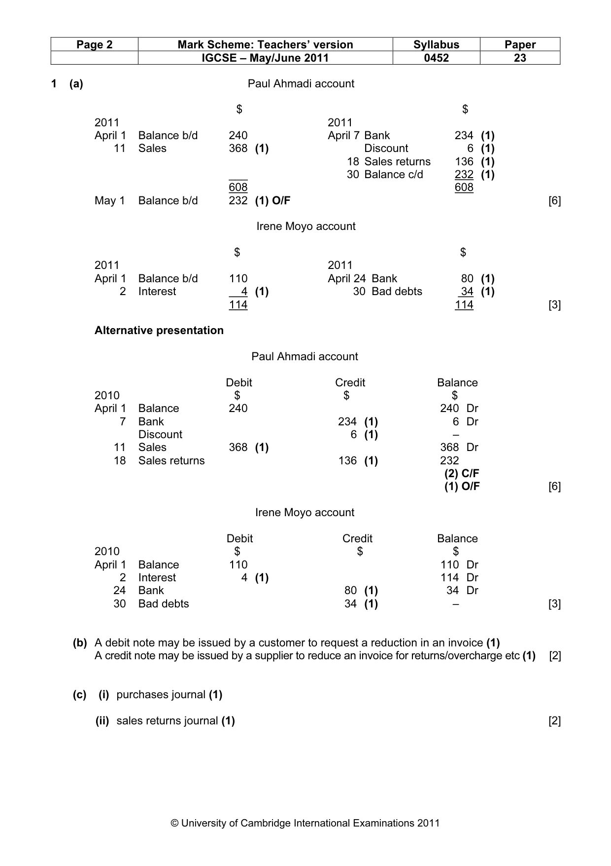 Mark scheme, page 2 of 9