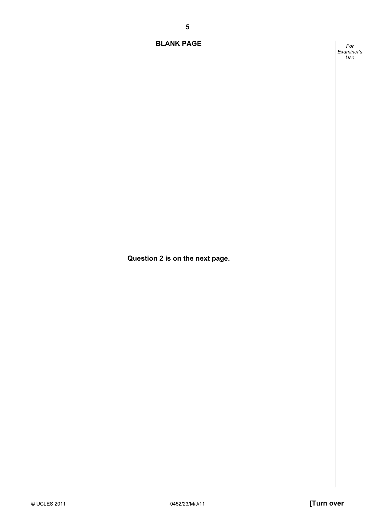 Cambridge IGCSE Accounting 0452 2011 May/June Paper 2 · Variant 3 question paper, page 5 of 20