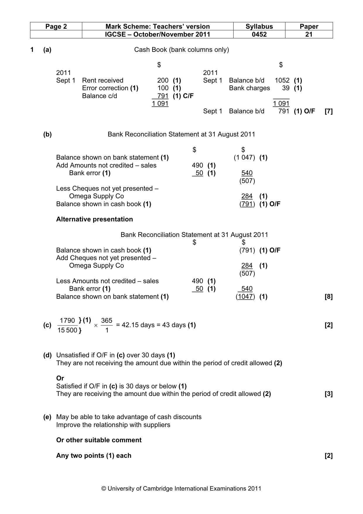 Mark scheme, page 2 of 9