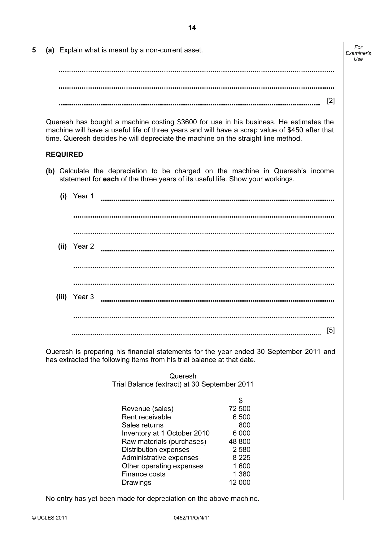 Cambridge IGCSE Accounting 0452 2011 Oct/Nov Paper 1 · Variant 1 question paper, page 14 of 20