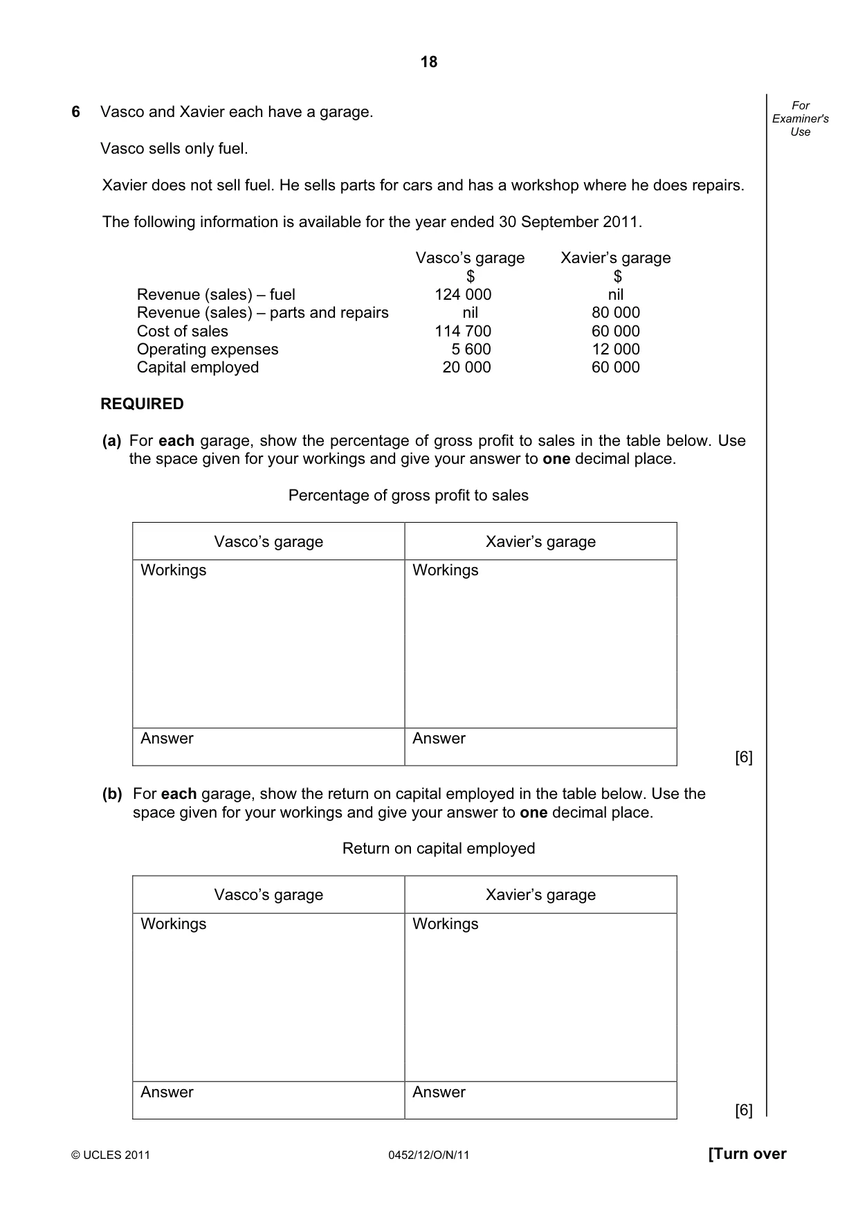 Cambridge IGCSE Accounting 0452 2011 Oct/Nov Paper 1 · Variant 2 question paper, page 18 of 20