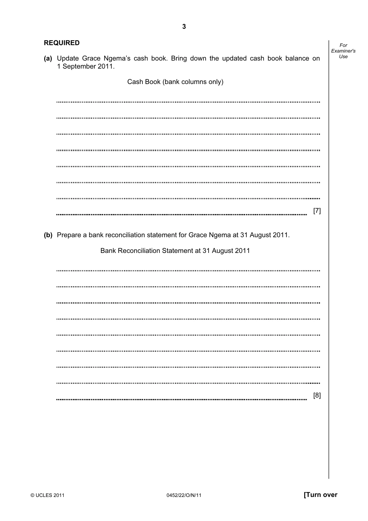 Cambridge IGCSE Accounting 0452 2011 Oct/Nov Paper 2 · Variant 2 question paper, page 3 of 20