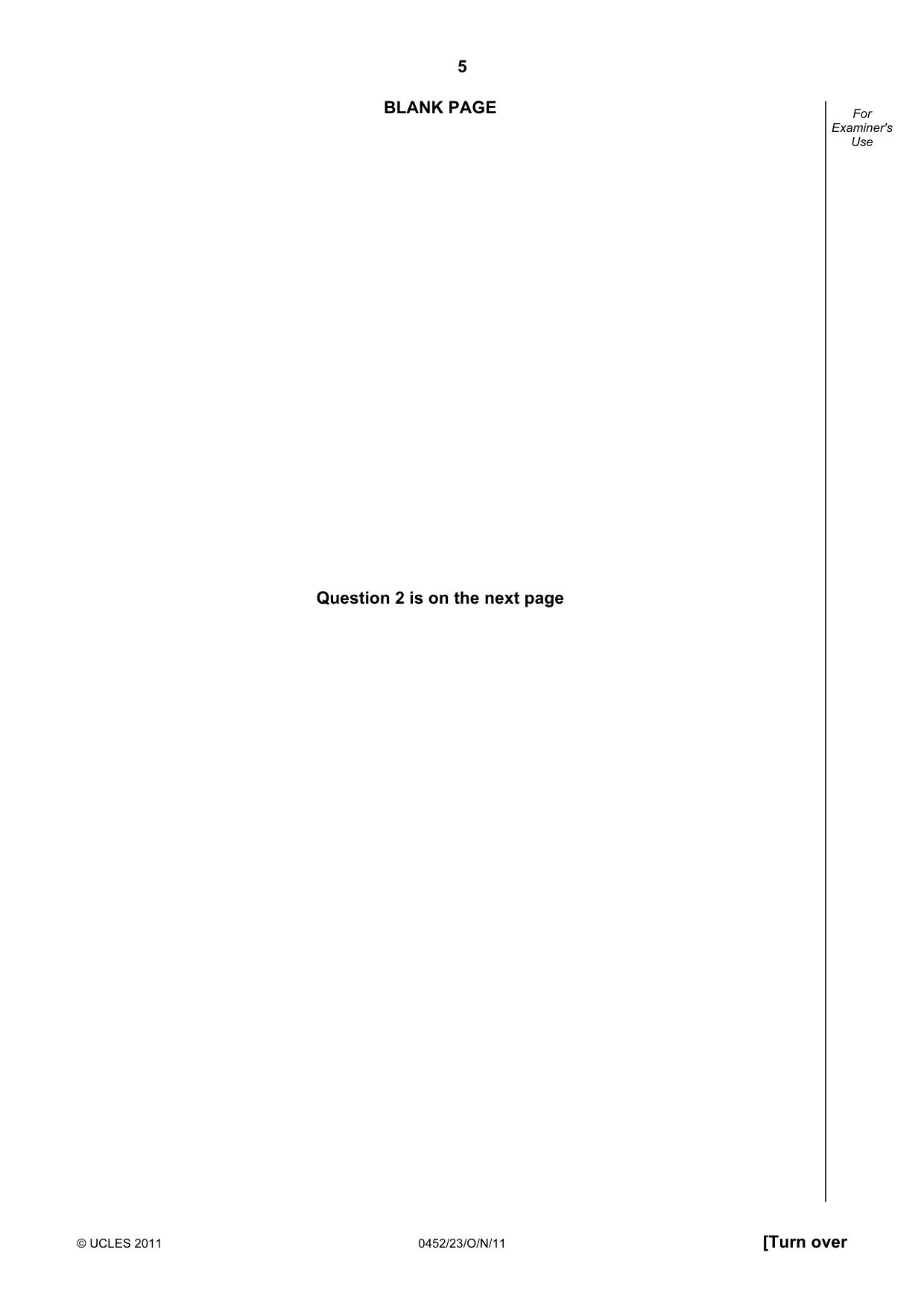 Cambridge IGCSE Accounting 0452 2011 Oct/Nov Paper 2 · Variant 3 question paper, page 5 of 20