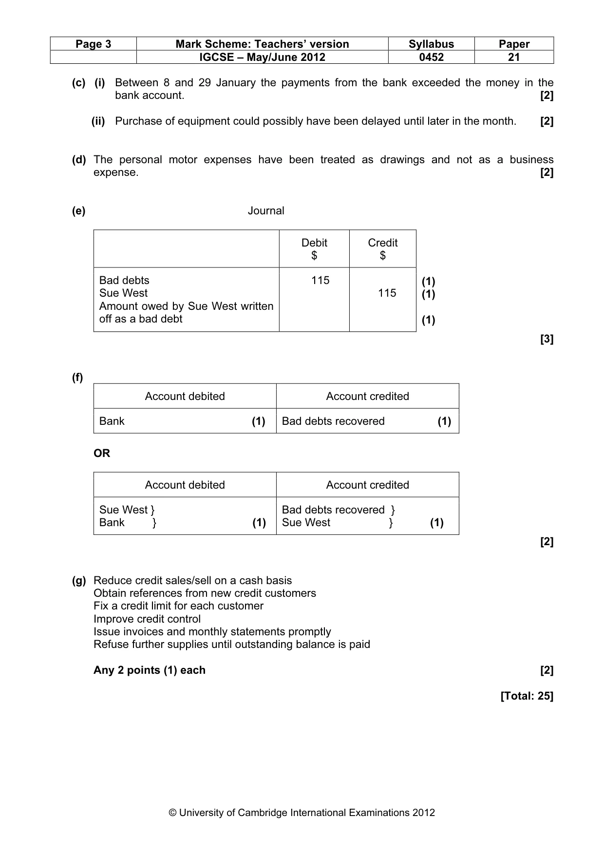 Mark scheme, page 3 of 8