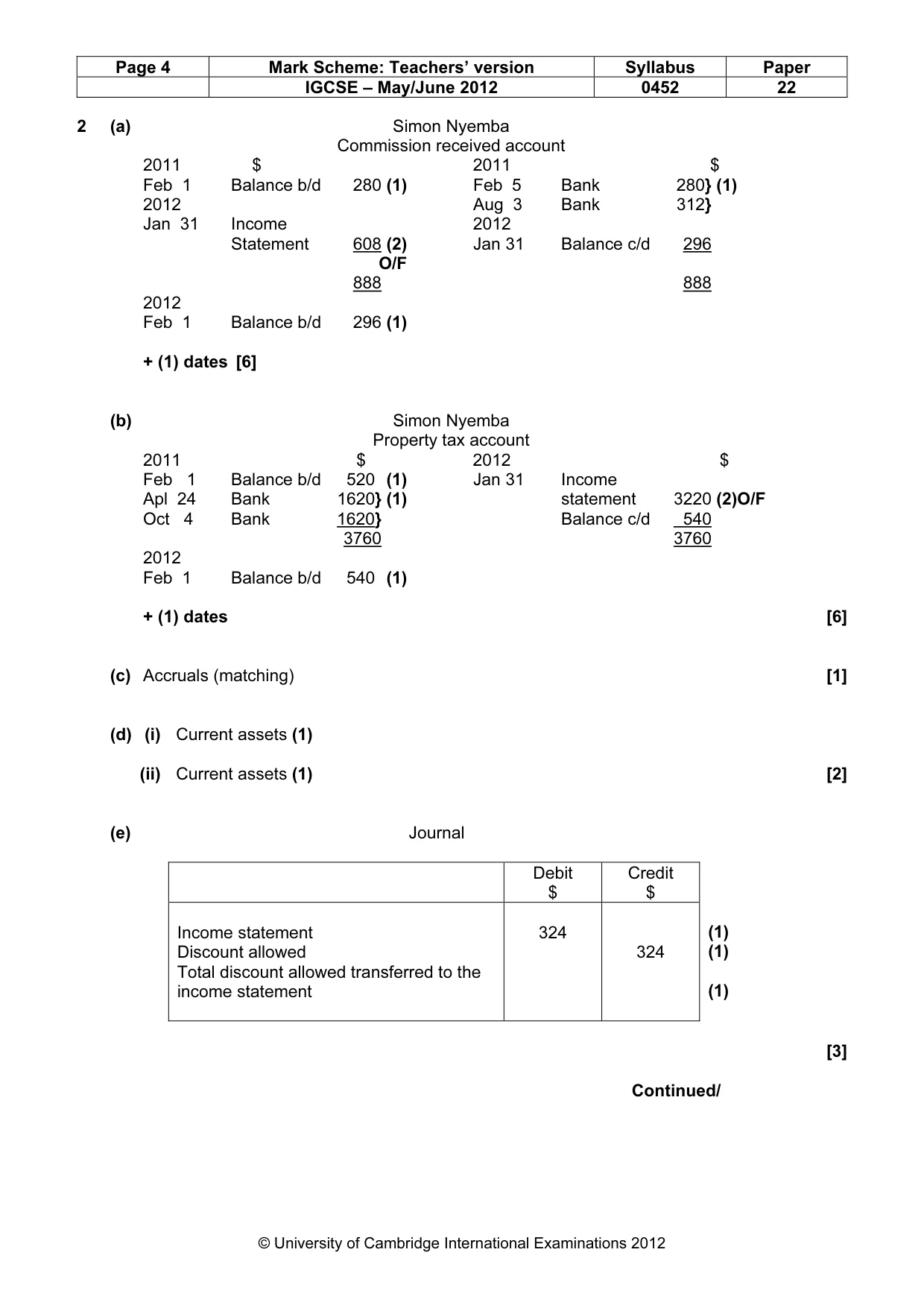 Mark scheme, page 4 of 9