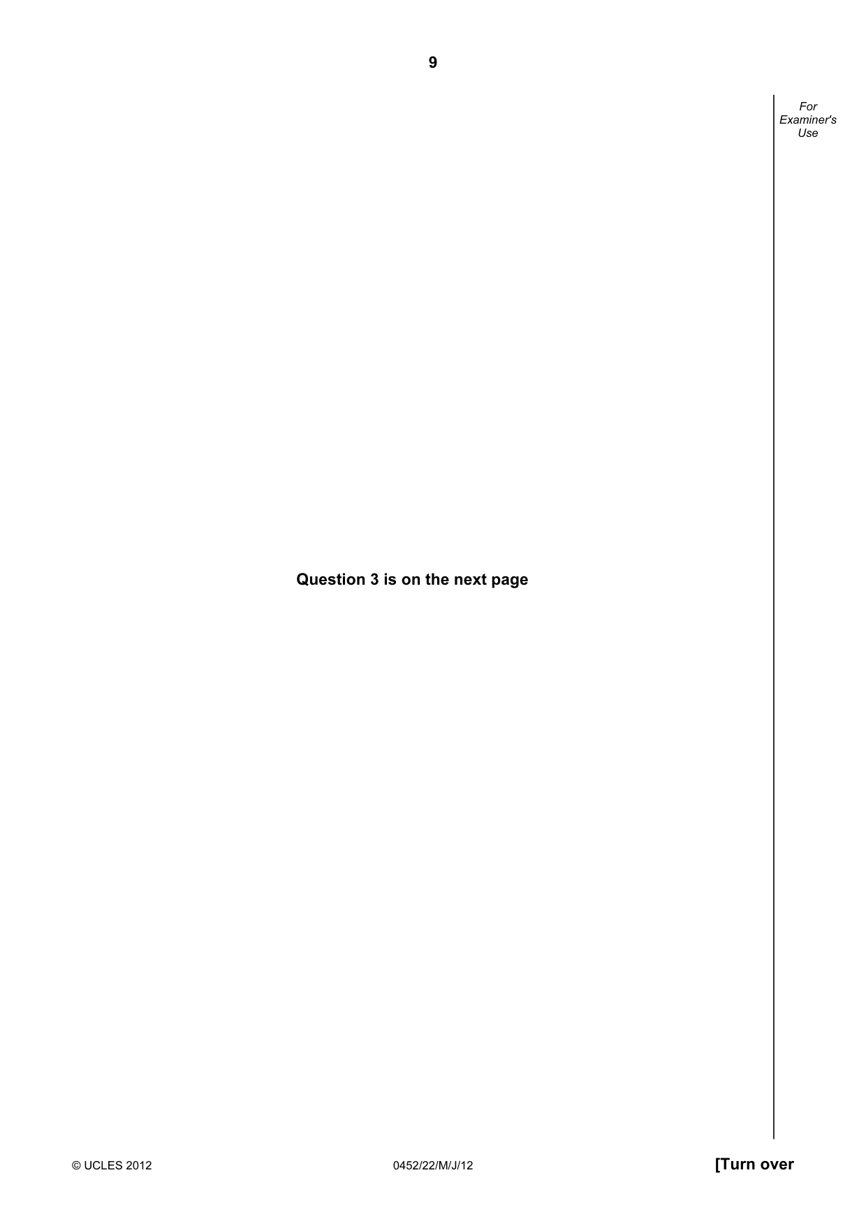 Cambridge IGCSE Accounting 0452 2012 May/June Paper 2 · Variant 2 question paper, page 9 of 20