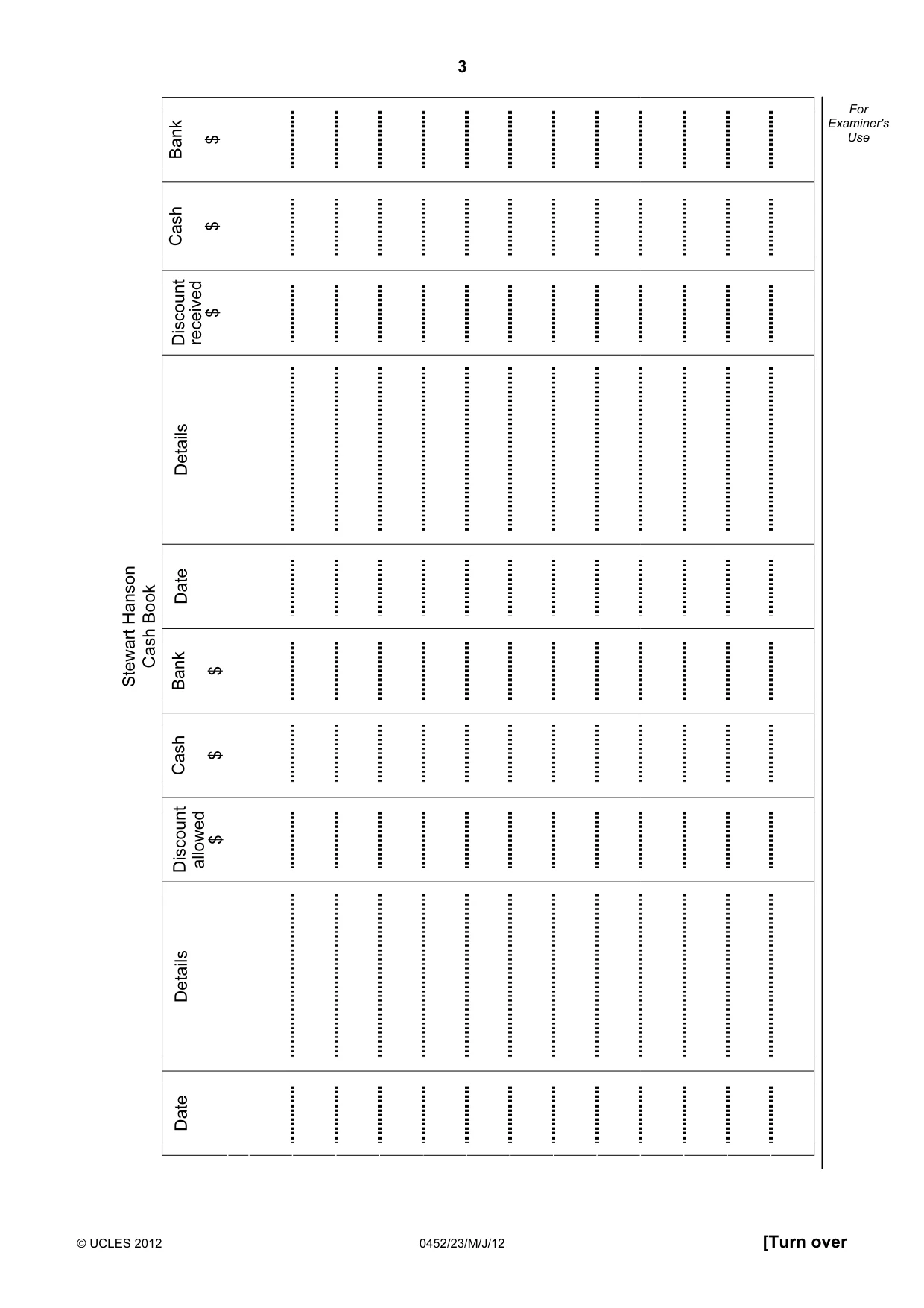 Cambridge IGCSE Accounting 0452 2012 May/June Paper 2 · Variant 3 question paper, page 3 of 20