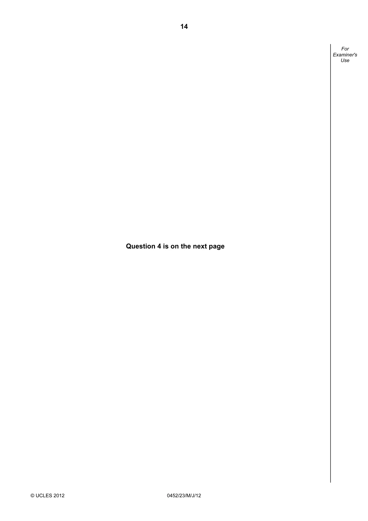 Cambridge IGCSE Accounting 0452 2012 May/June Paper 2 · Variant 3 question paper, page 14 of 20