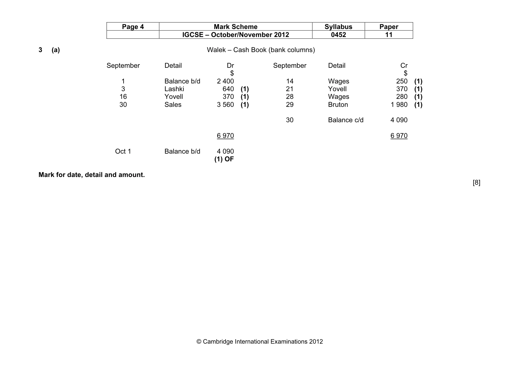 Mark scheme, page 4 of 10