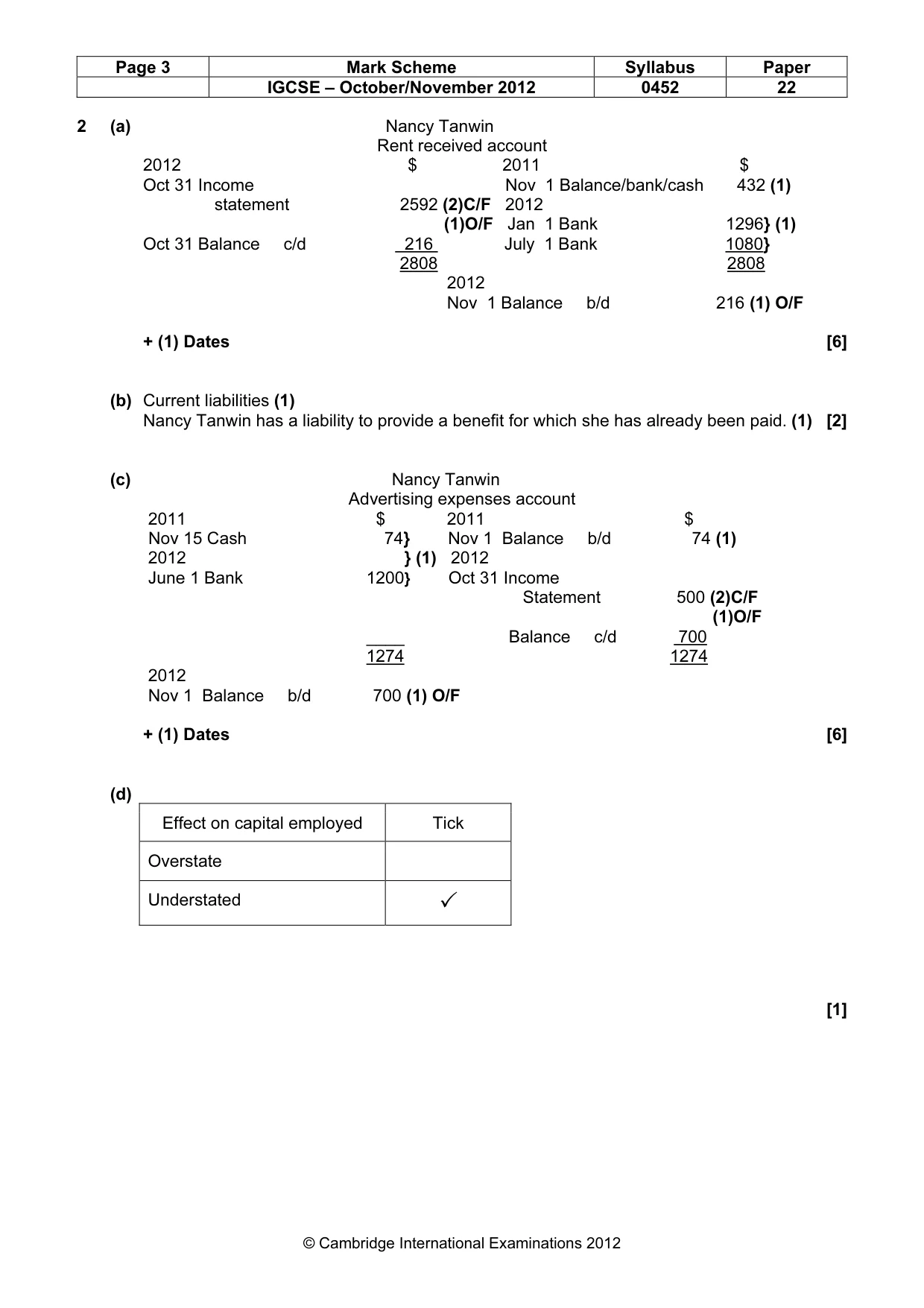 Mark scheme, page 3 of 9