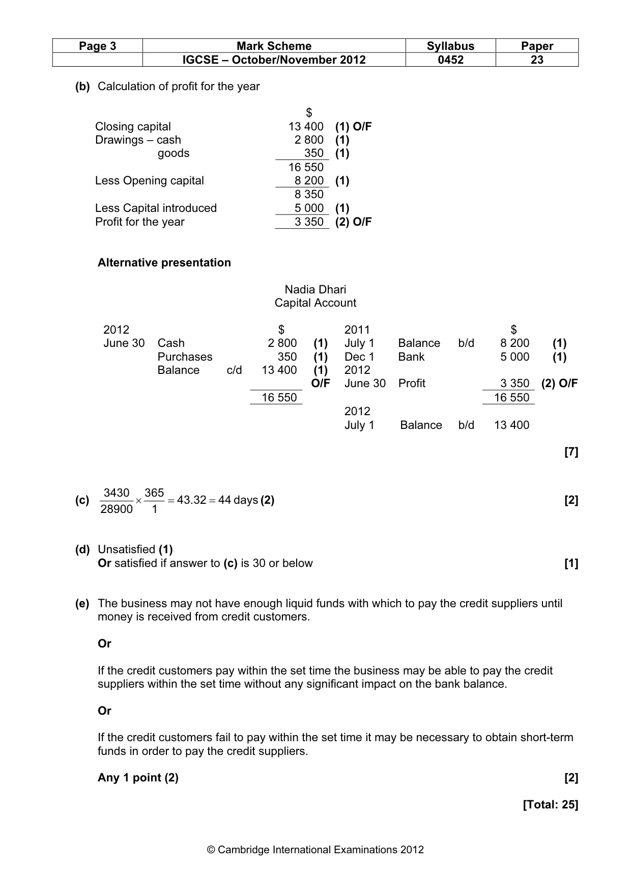 Mark scheme, page 3 of 9