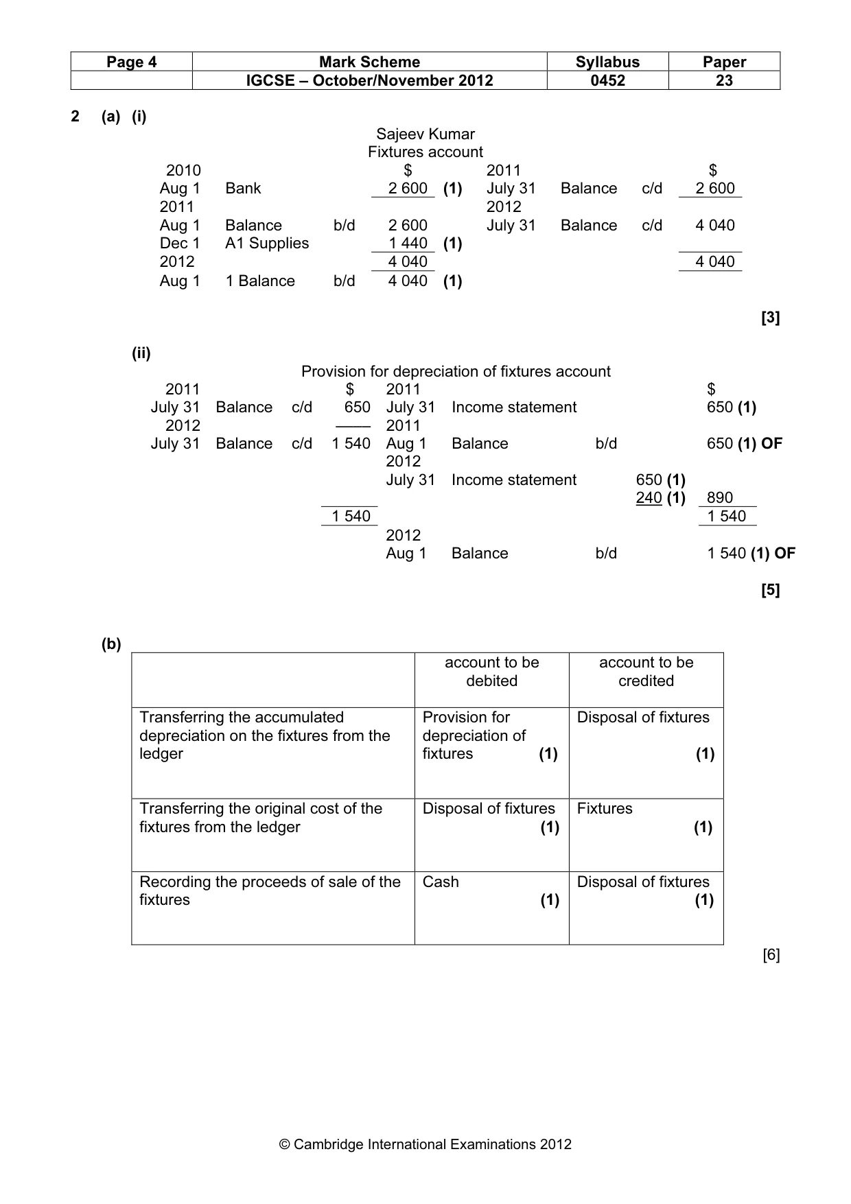 Mark scheme, page 4 of 9