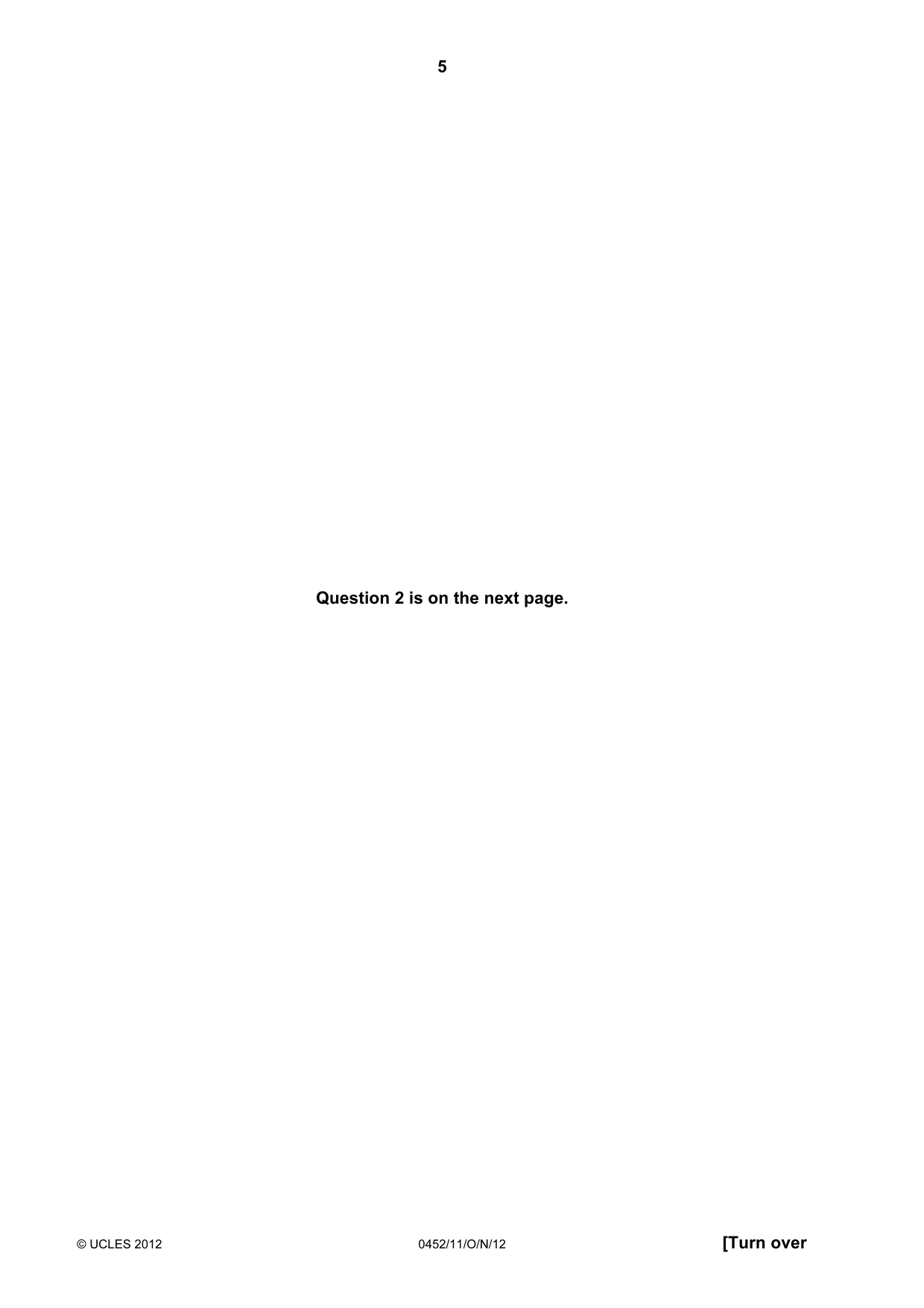 Cambridge IGCSE Accounting 0452 2012 Oct/Nov Paper 1 · Variant 1 question paper, page 5 of 20