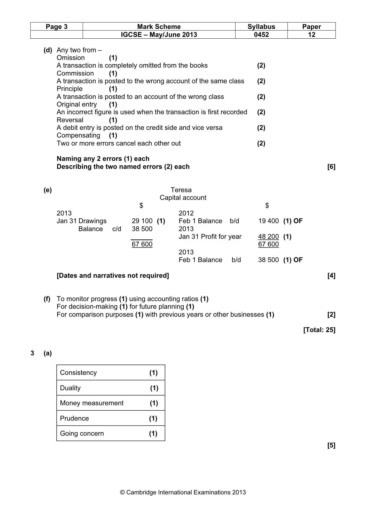 Mark scheme, page 3 of 9