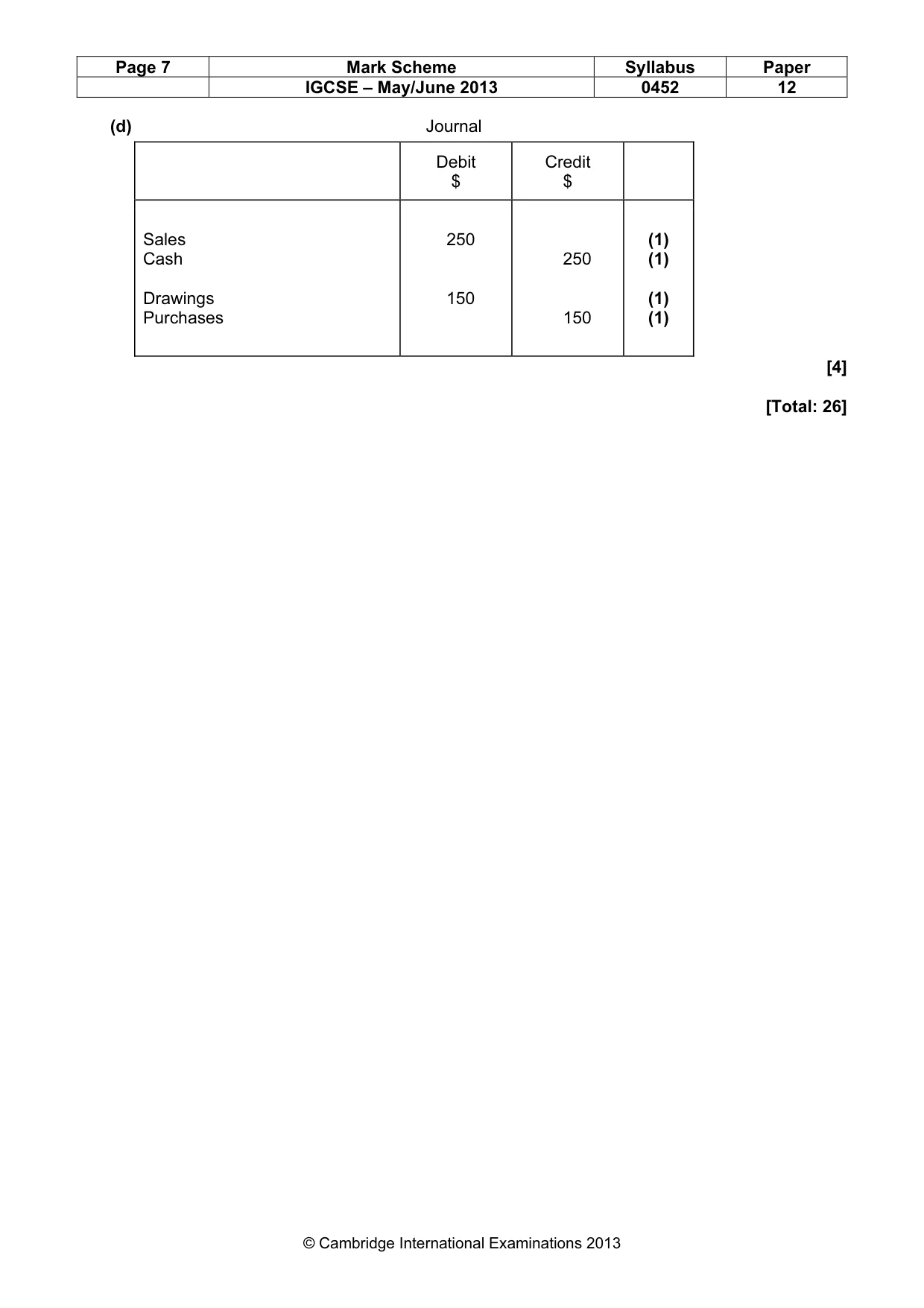 Mark scheme, page 7 of 9