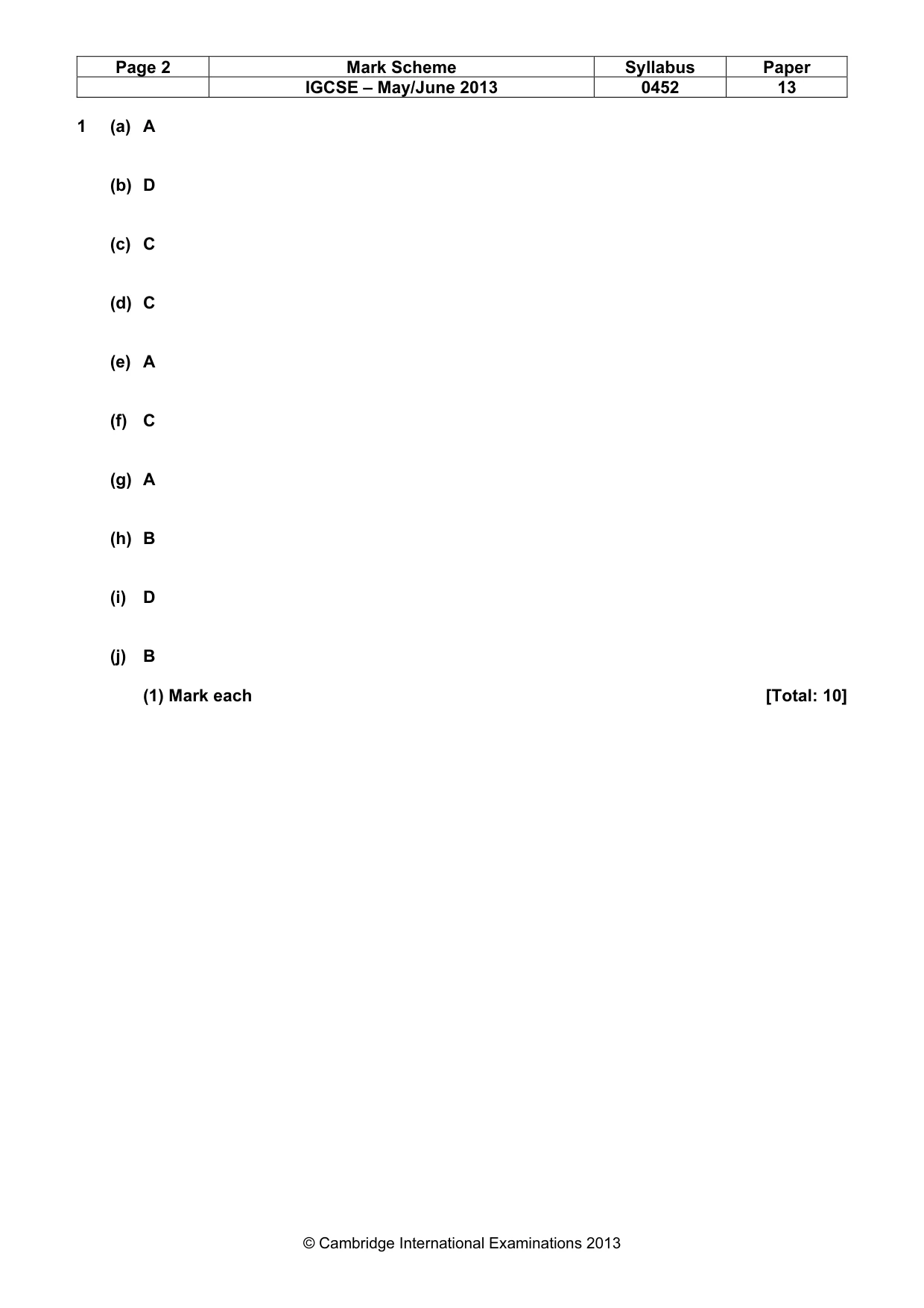 Mark scheme, page 2 of 8