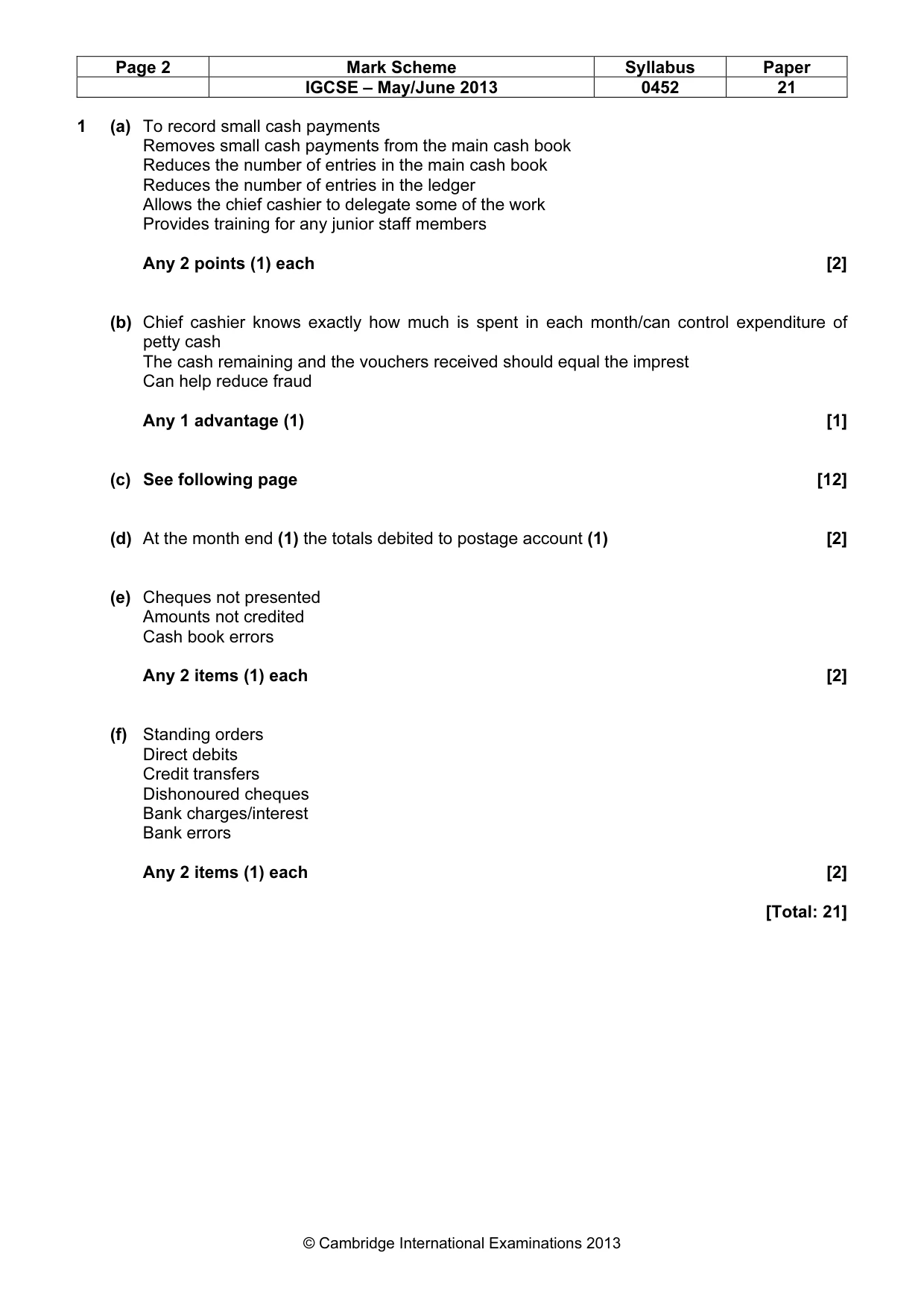 Mark scheme, page 2 of 11