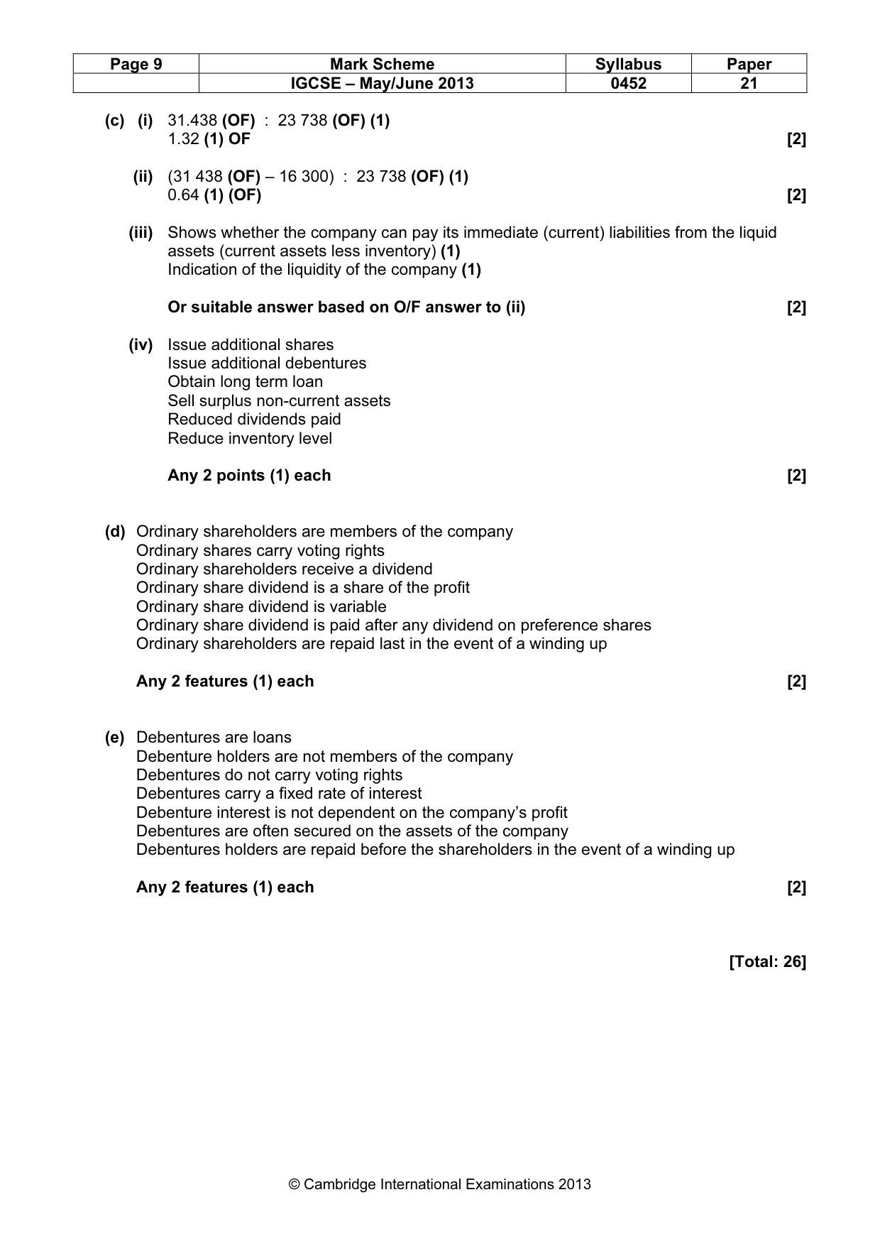 Mark scheme, page 9 of 11