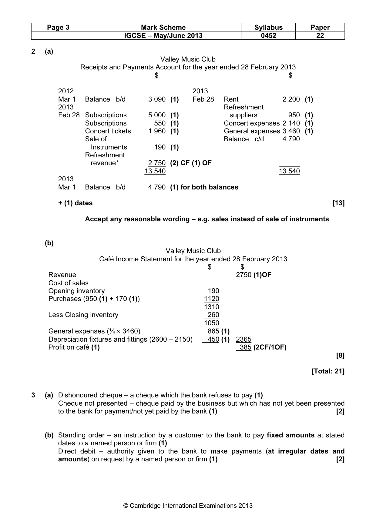 Mark scheme, page 3 of 7
