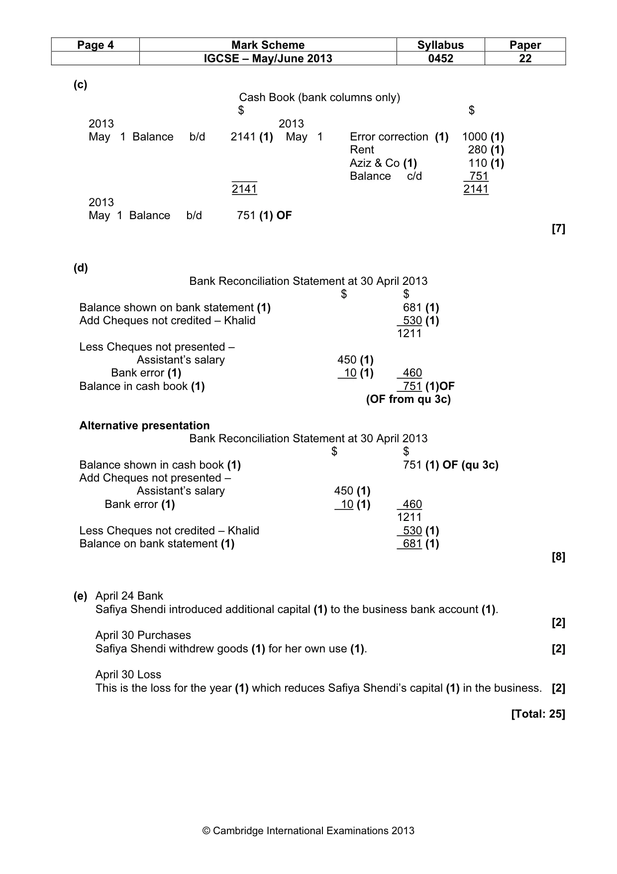 Mark scheme, page 4 of 7