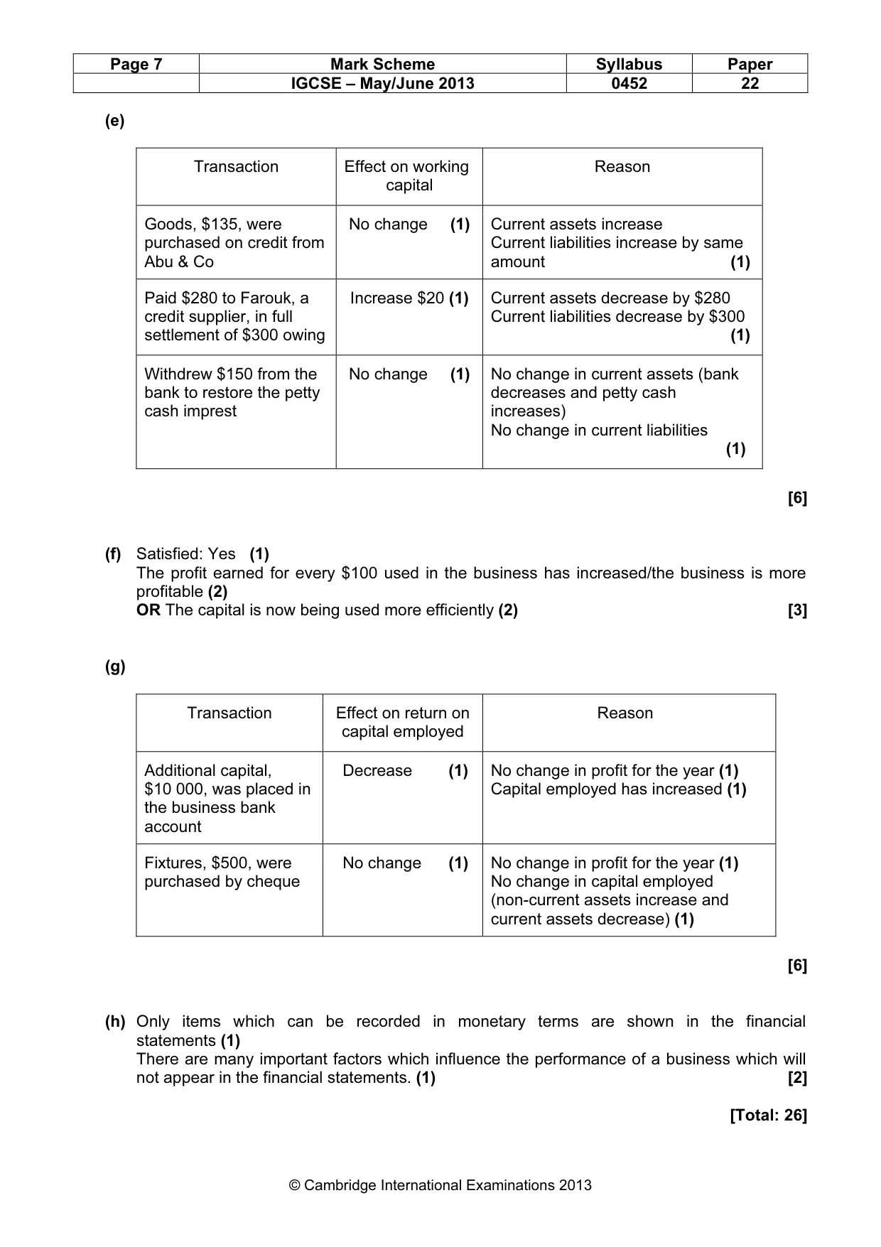 Mark scheme, page 7 of 7