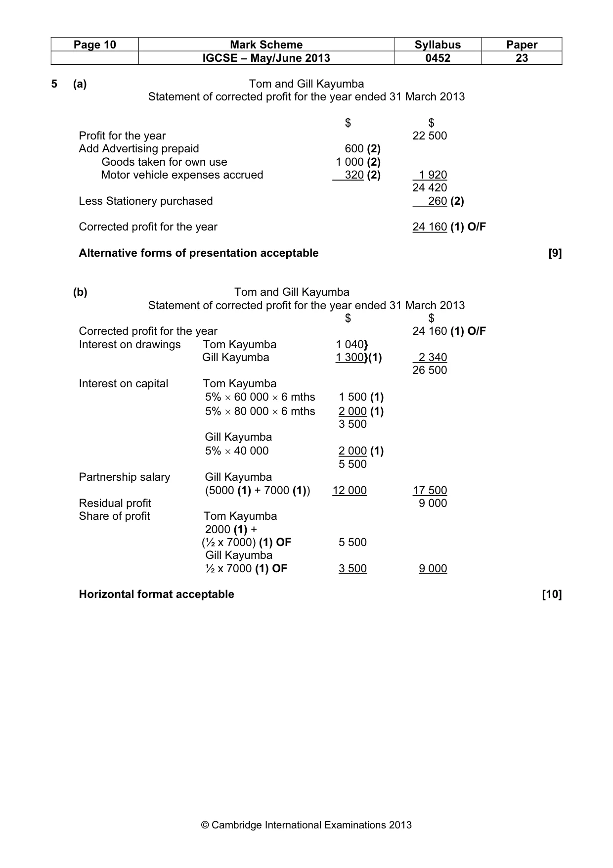 Mark scheme, page 10 of 11