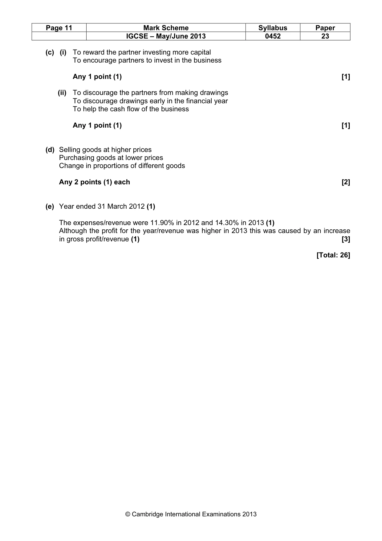 Mark scheme, page 11 of 11