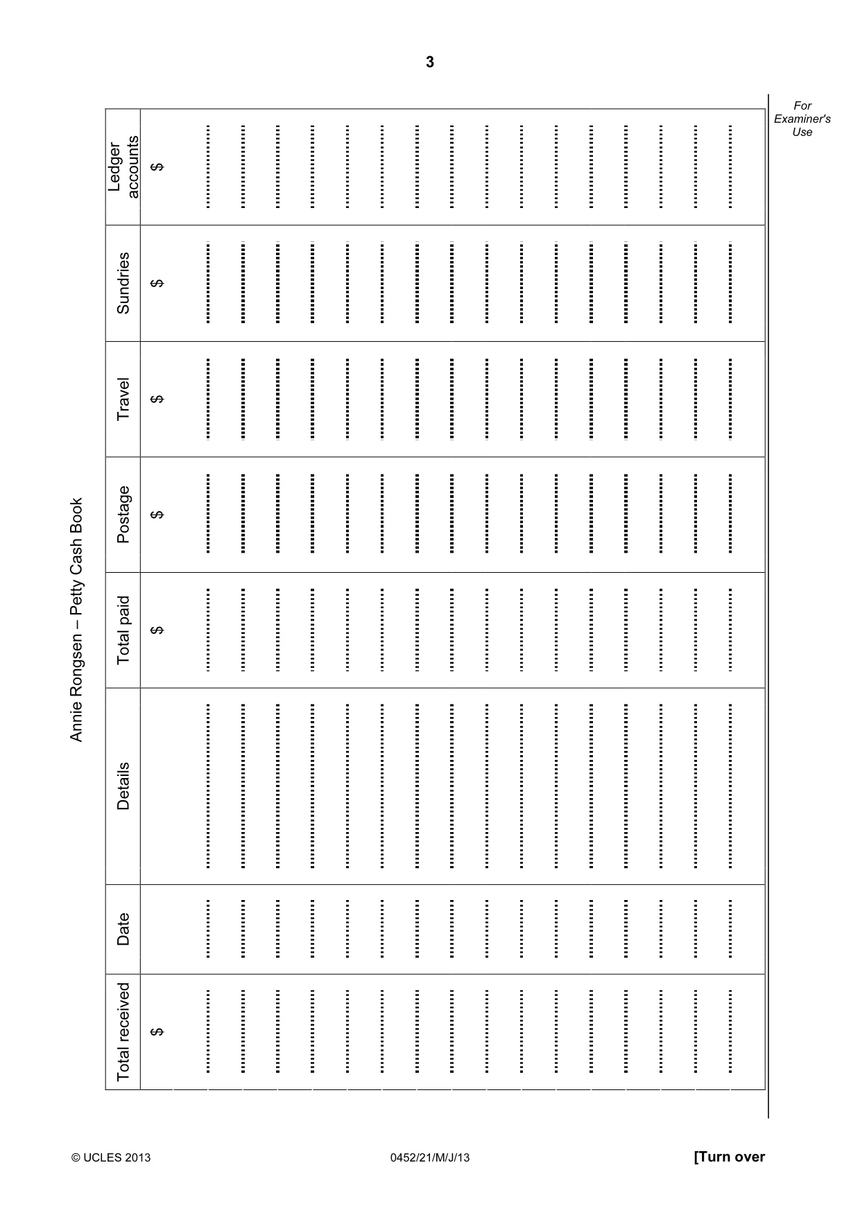 Cambridge IGCSE Accounting 0452 2013 May/June Paper 2 · Variant 1 question paper, page 3 of 20