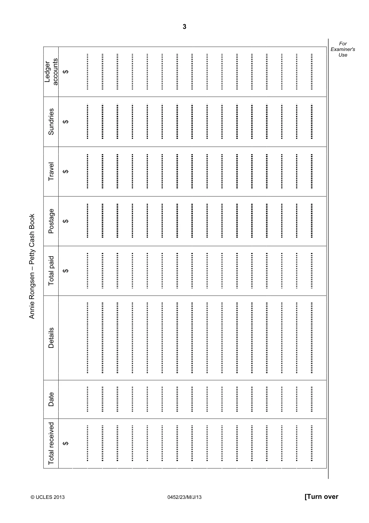 Cambridge IGCSE Accounting 0452 2013 May/June Paper 2 · Variant 3 question paper, page 3 of 20