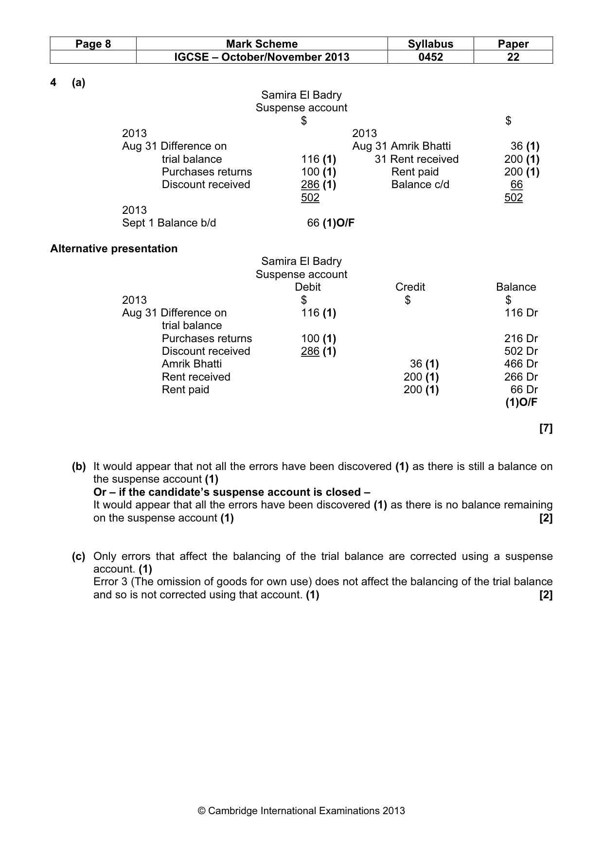 Mark scheme, page 8 of 12