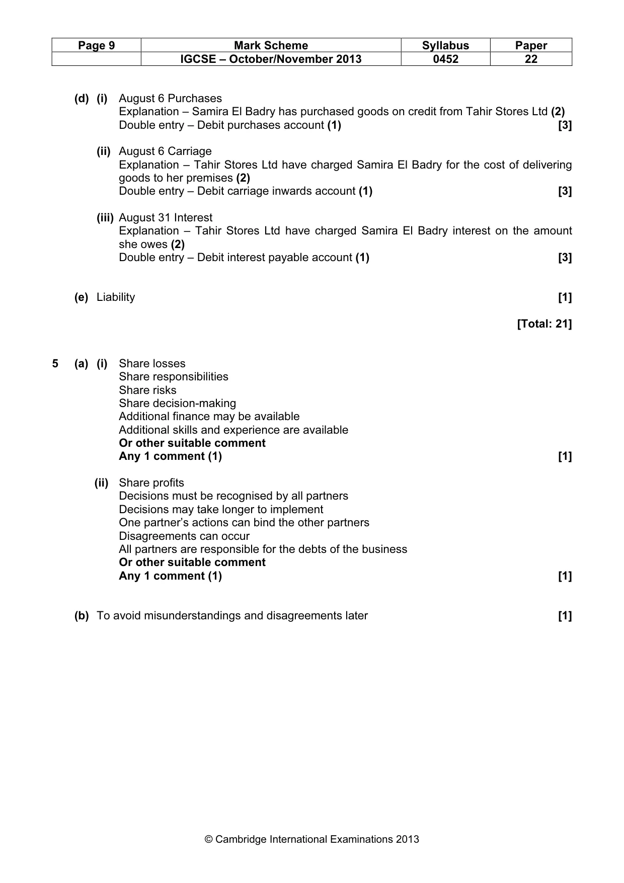 Mark scheme, page 9 of 12