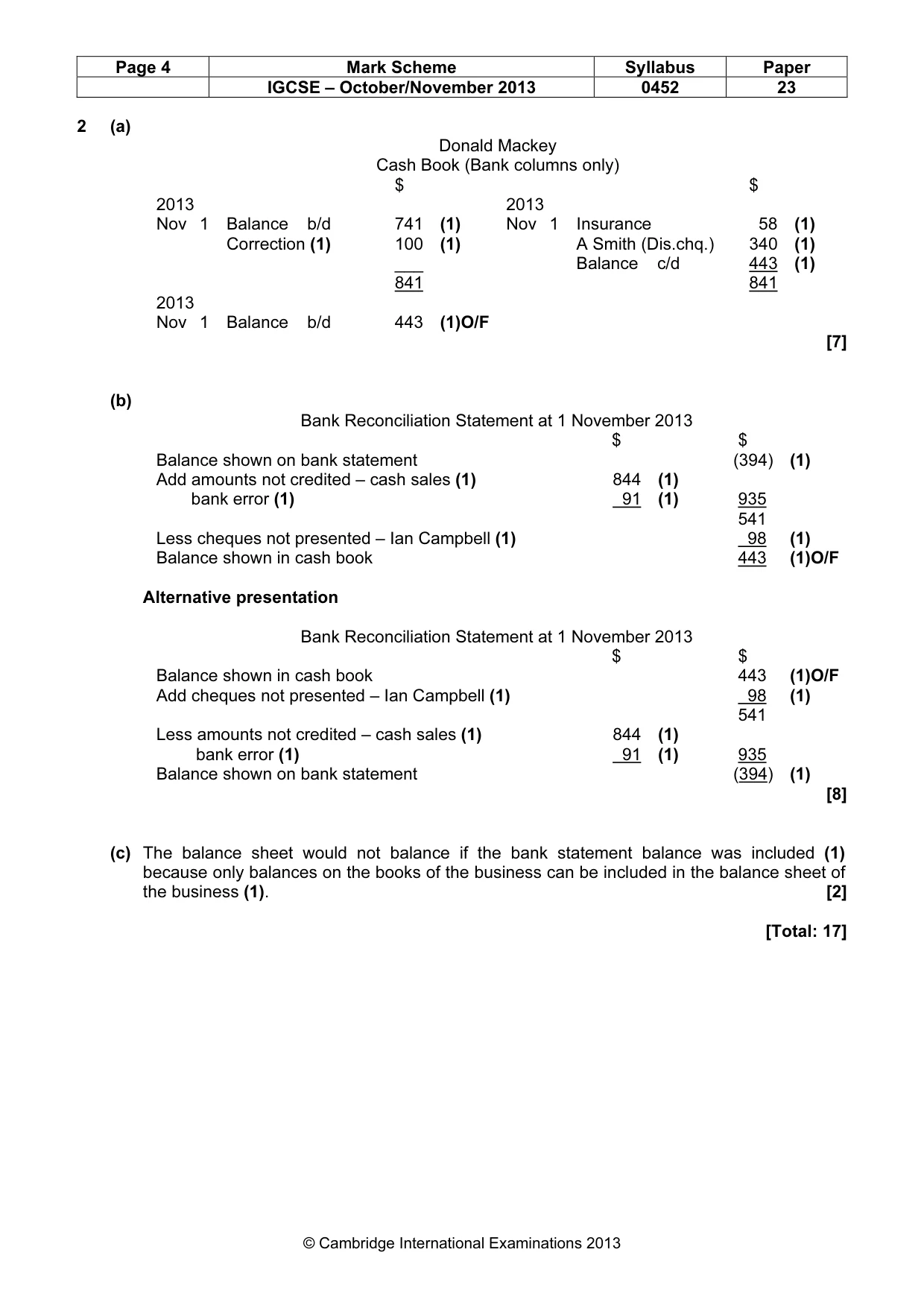 Mark scheme, page 4 of 9