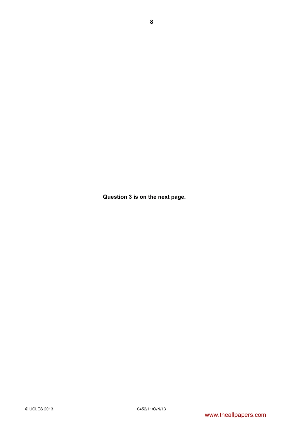 Cambridge IGCSE Accounting 0452 2013 Oct/Nov Paper 1 · Variant 1 question paper, page 8 of 20
