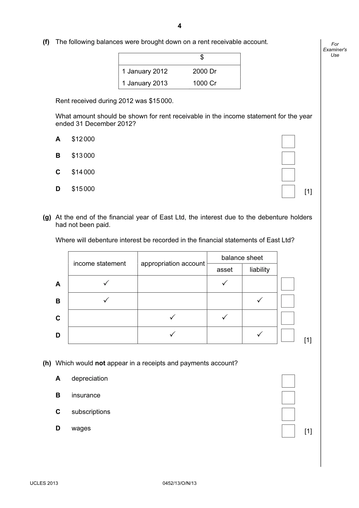 Cambridge IGCSE Accounting 0452 2013 Oct/Nov Paper 1 · Variant 3 question paper, page 4 of 20