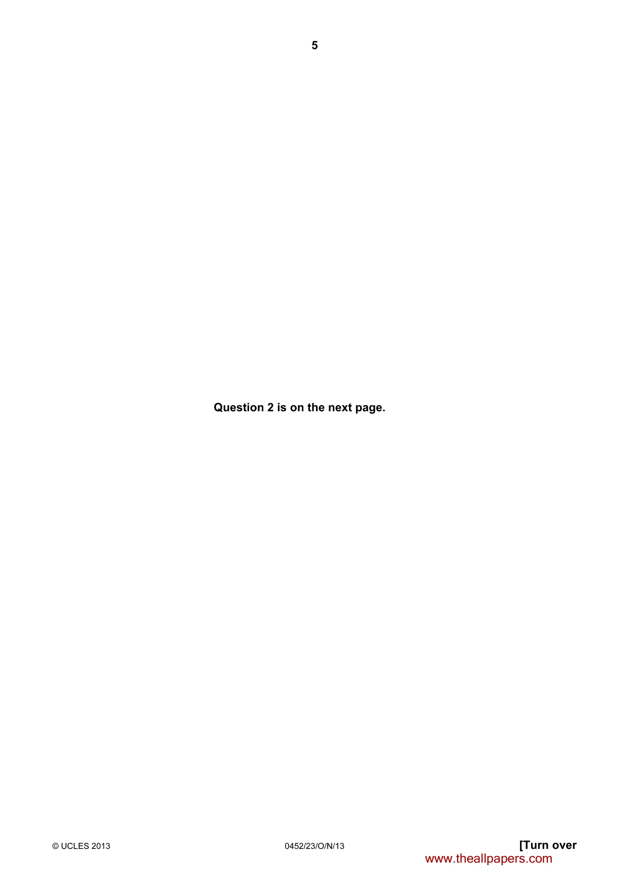 Cambridge IGCSE Accounting 0452 2013 Oct/Nov Paper 2 · Variant 3 question paper, page 5 of 20