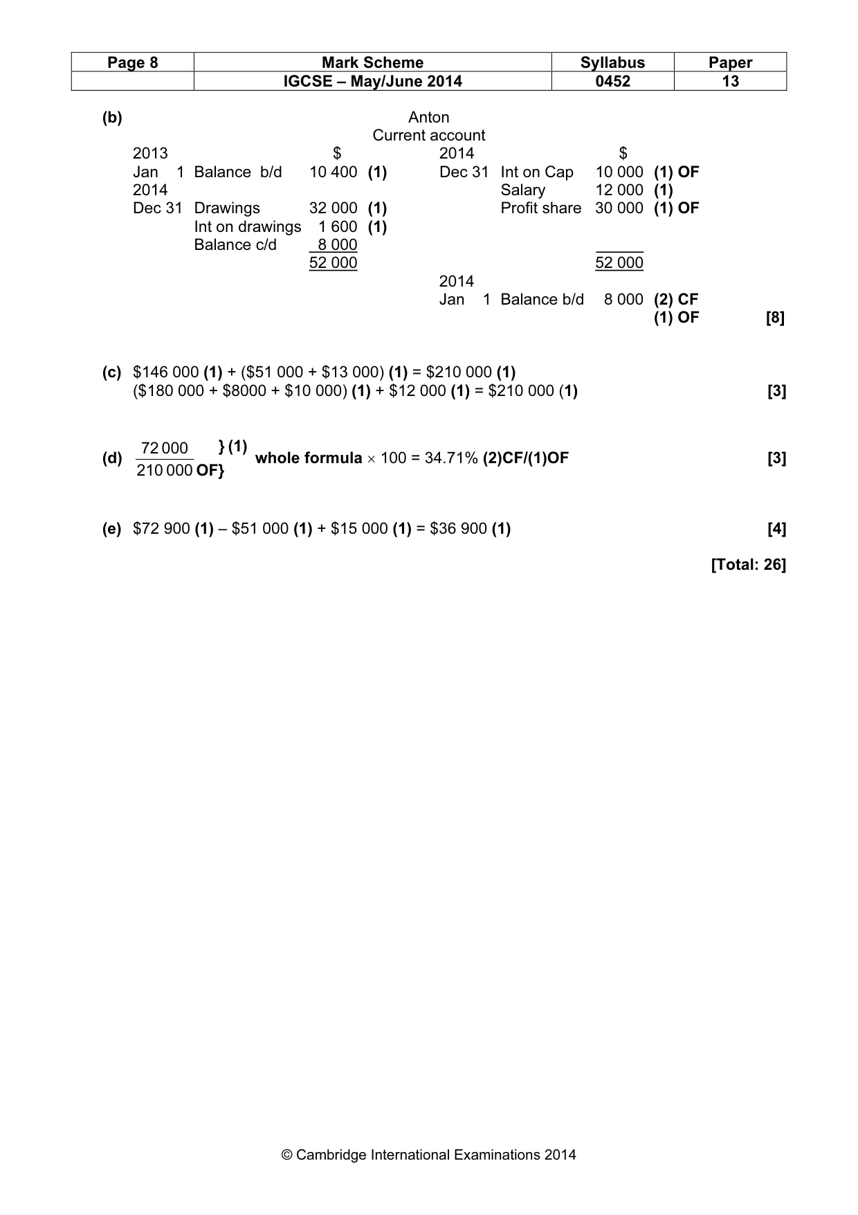 Mark scheme, page 8 of 8