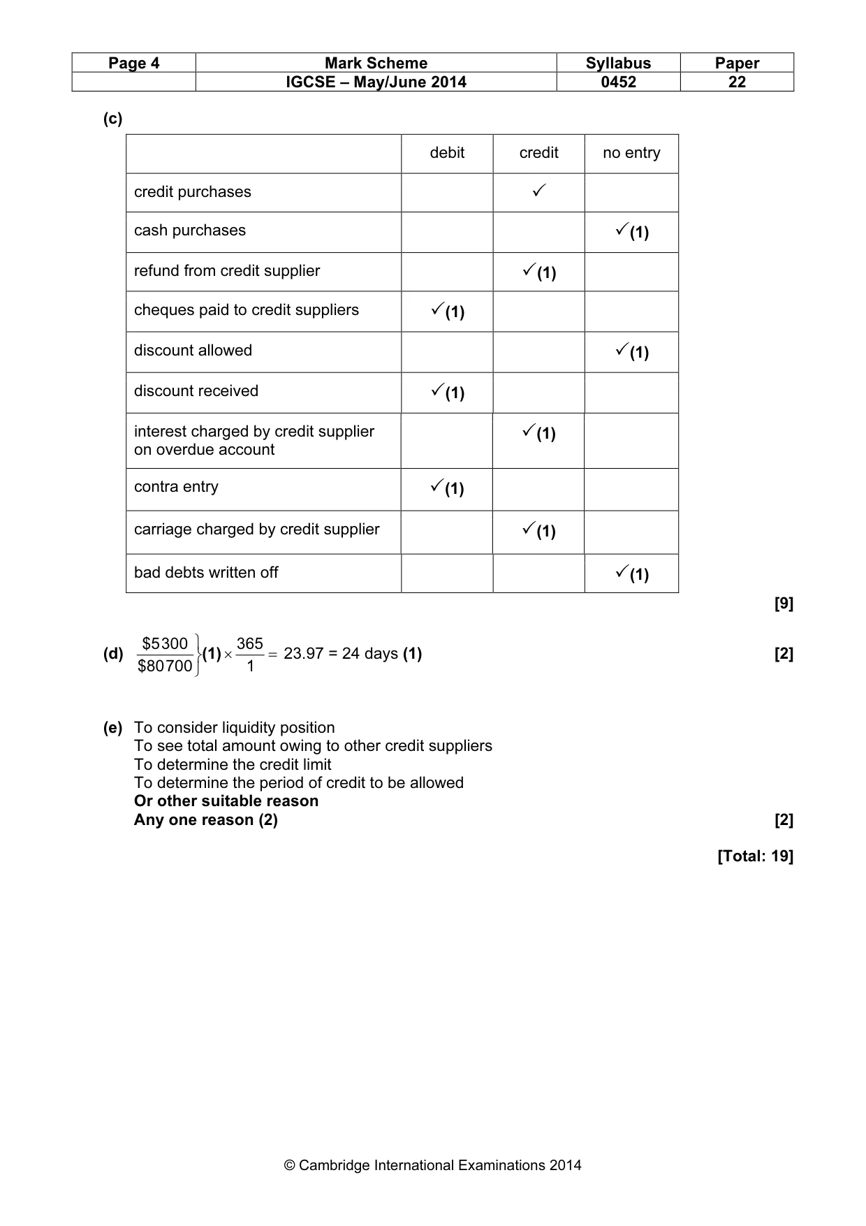 Mark scheme, page 4 of 9