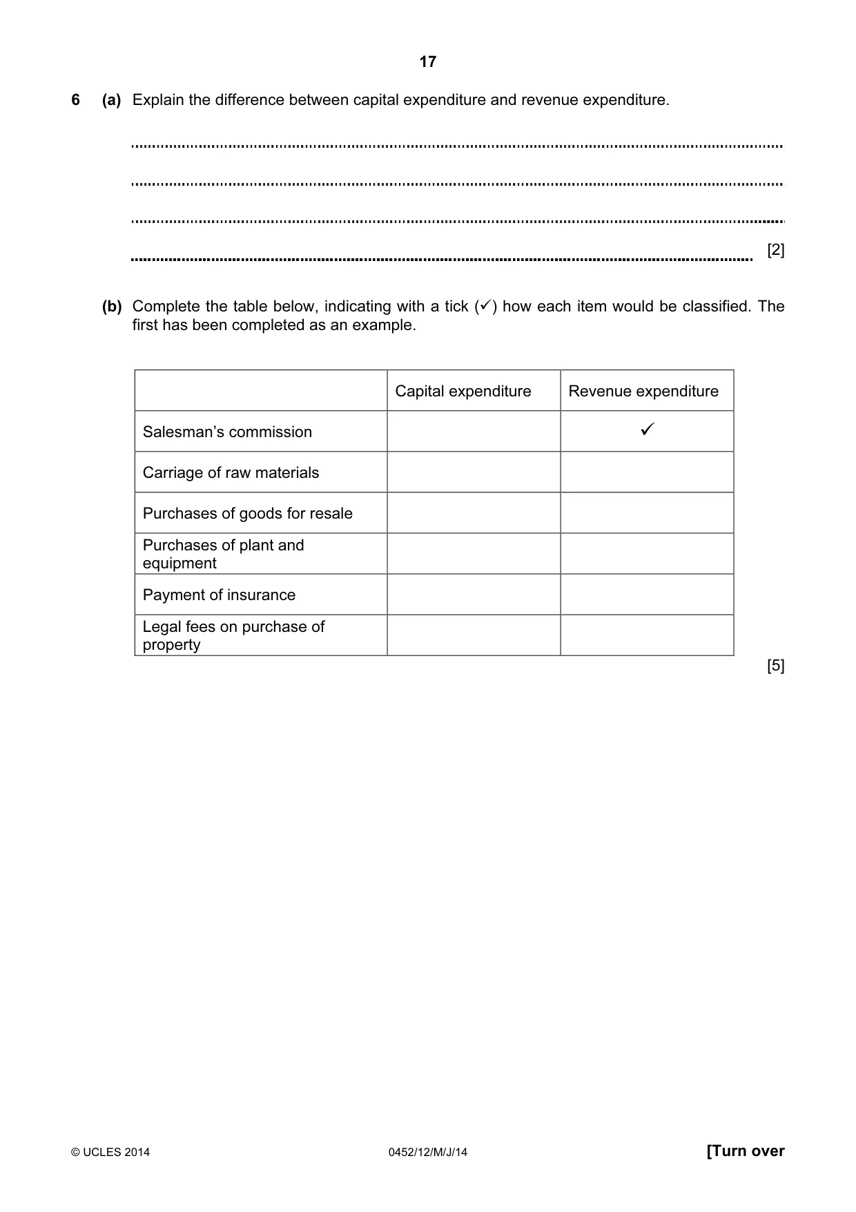Cambridge IGCSE Accounting 0452 2014 May/June Paper 1 · Variant 2 question paper, page 17 of 20