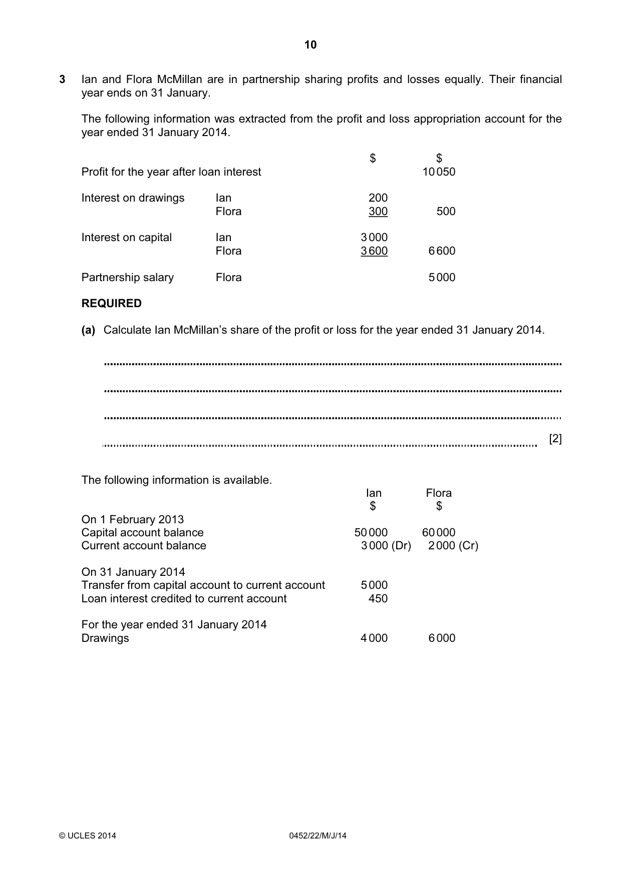 Cambridge IGCSE Accounting 0452 2014 May/June Paper 2 · Variant 2 question paper, page 10 of 20