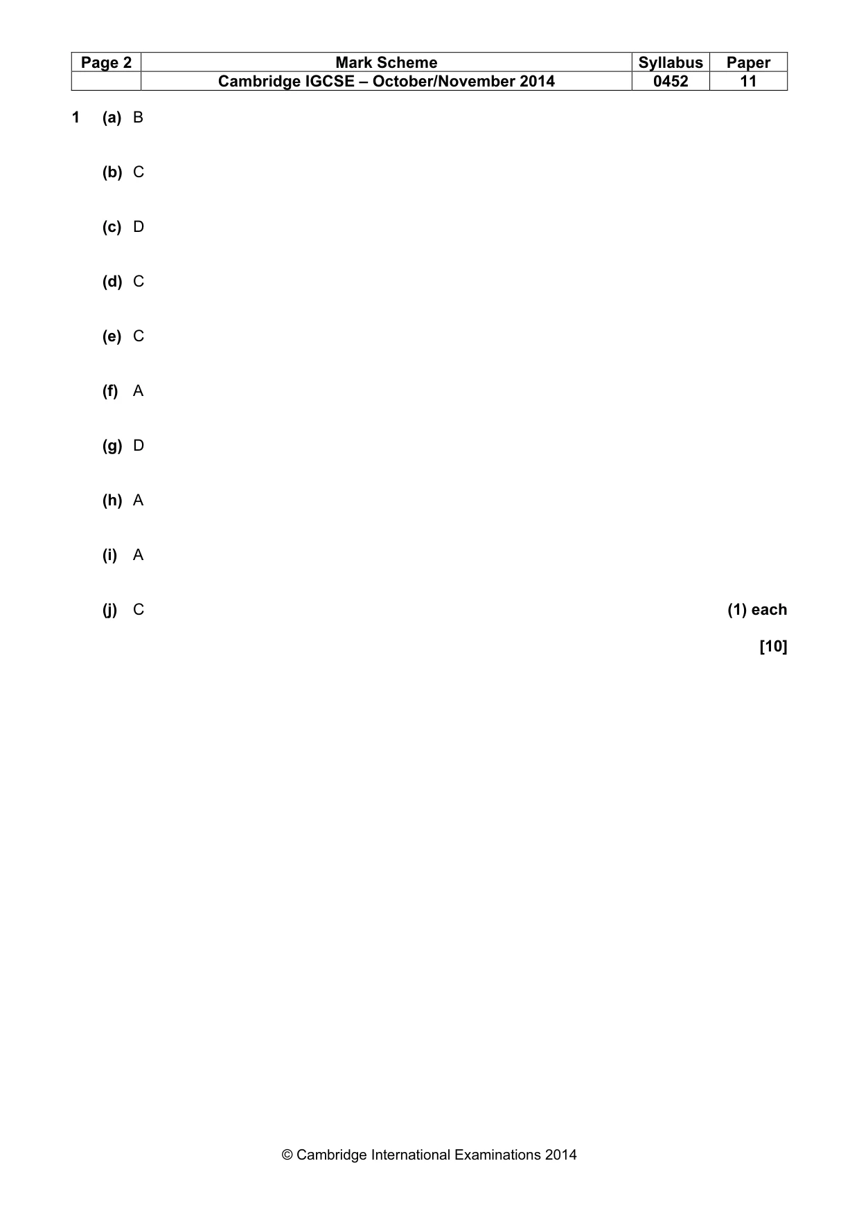 Mark scheme, page 2 of 9