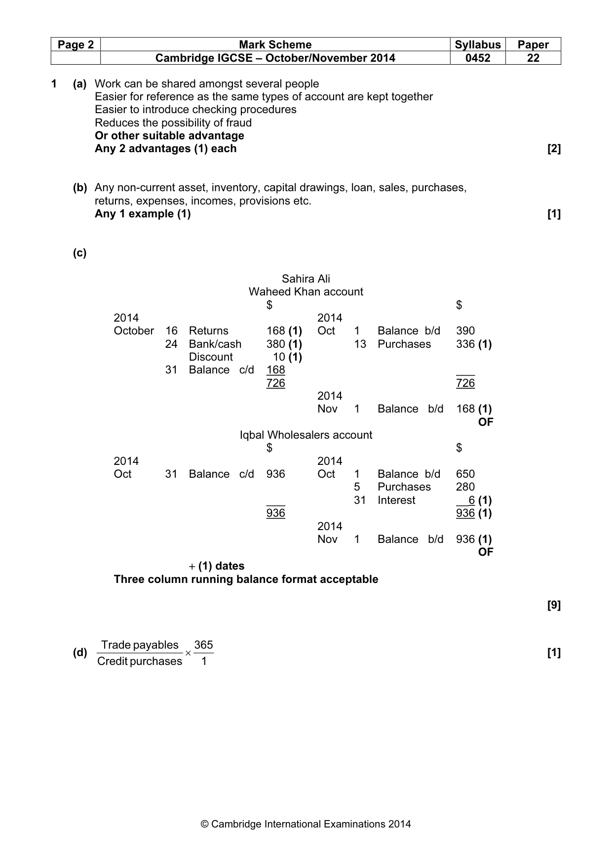 Mark scheme, page 2 of 10
