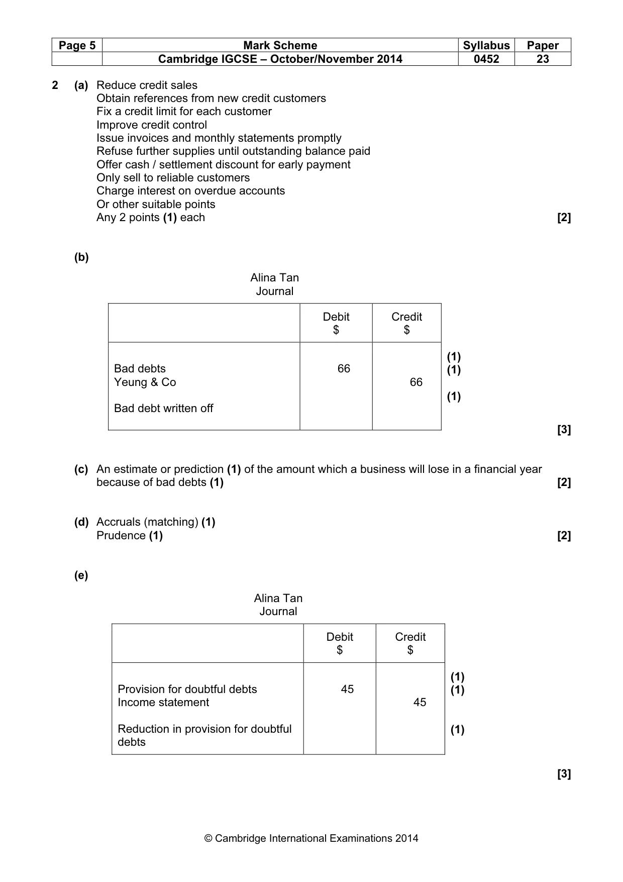 Mark scheme, page 5 of 12