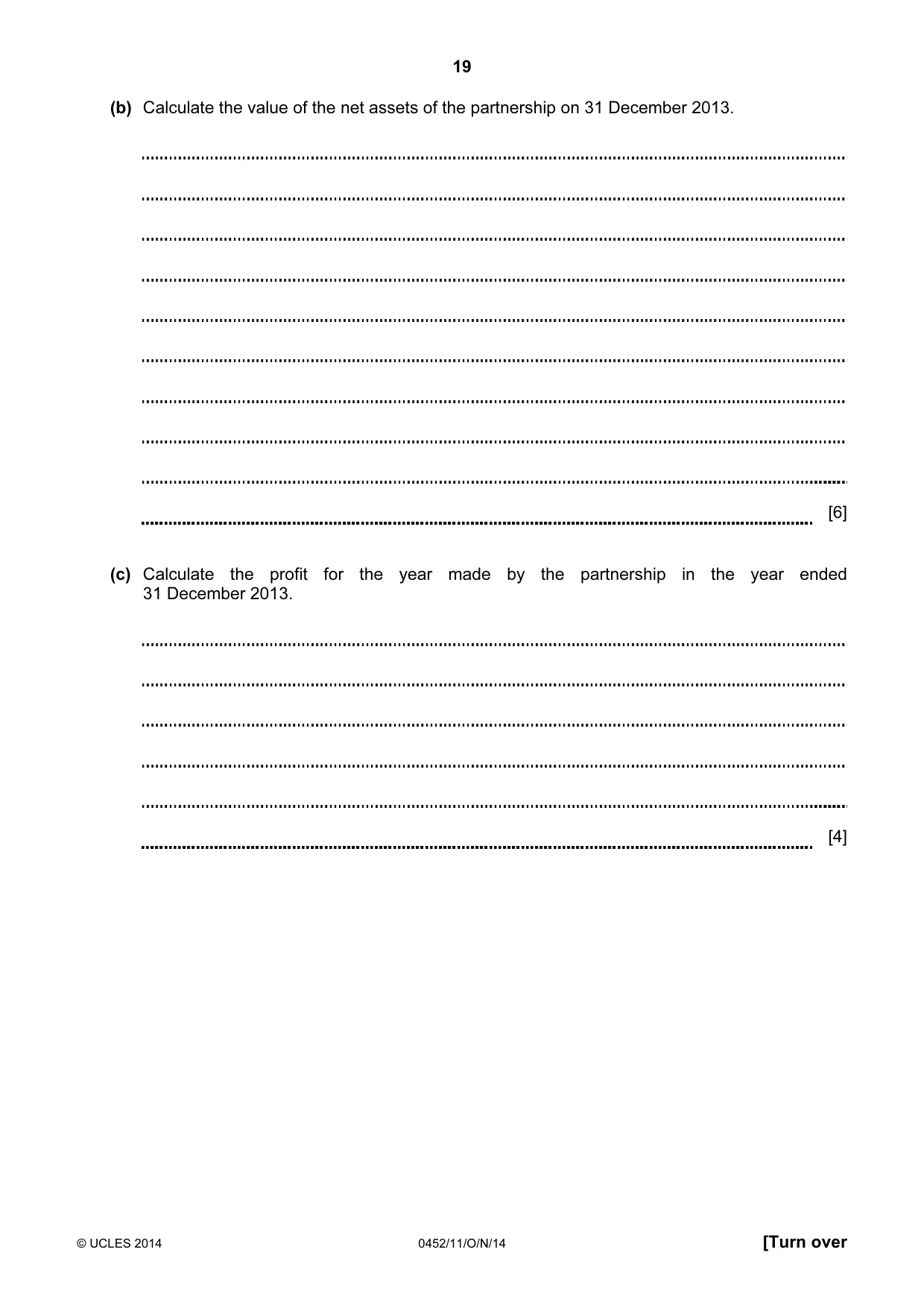 Cambridge IGCSE Accounting 0452 2014 Oct/Nov Paper 1 · Variant 1 question paper, page 19 of 24
