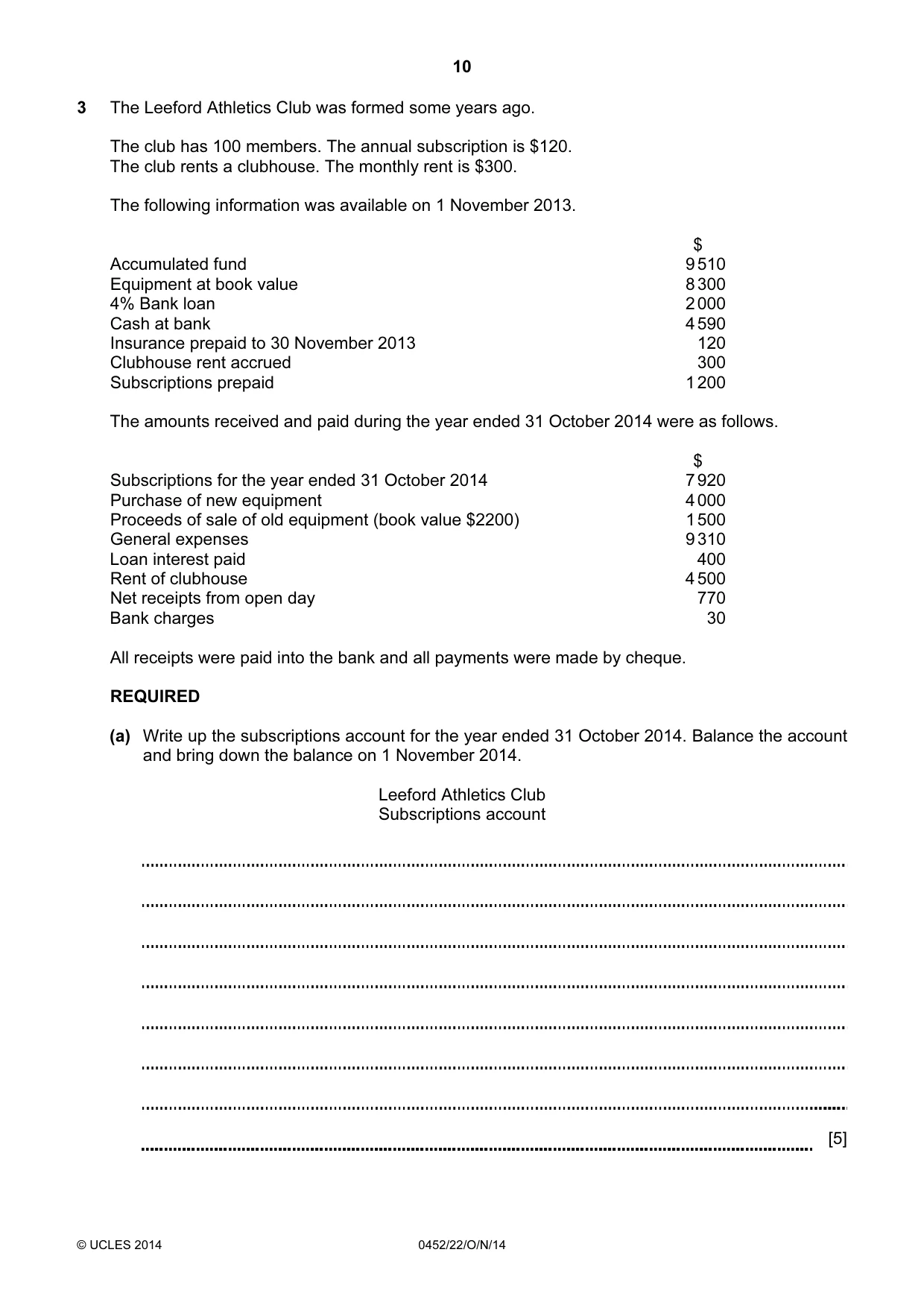 Cambridge IGCSE Accounting 0452 2014 Oct/Nov Paper 2 · Variant 2 question paper, page 10 of 20