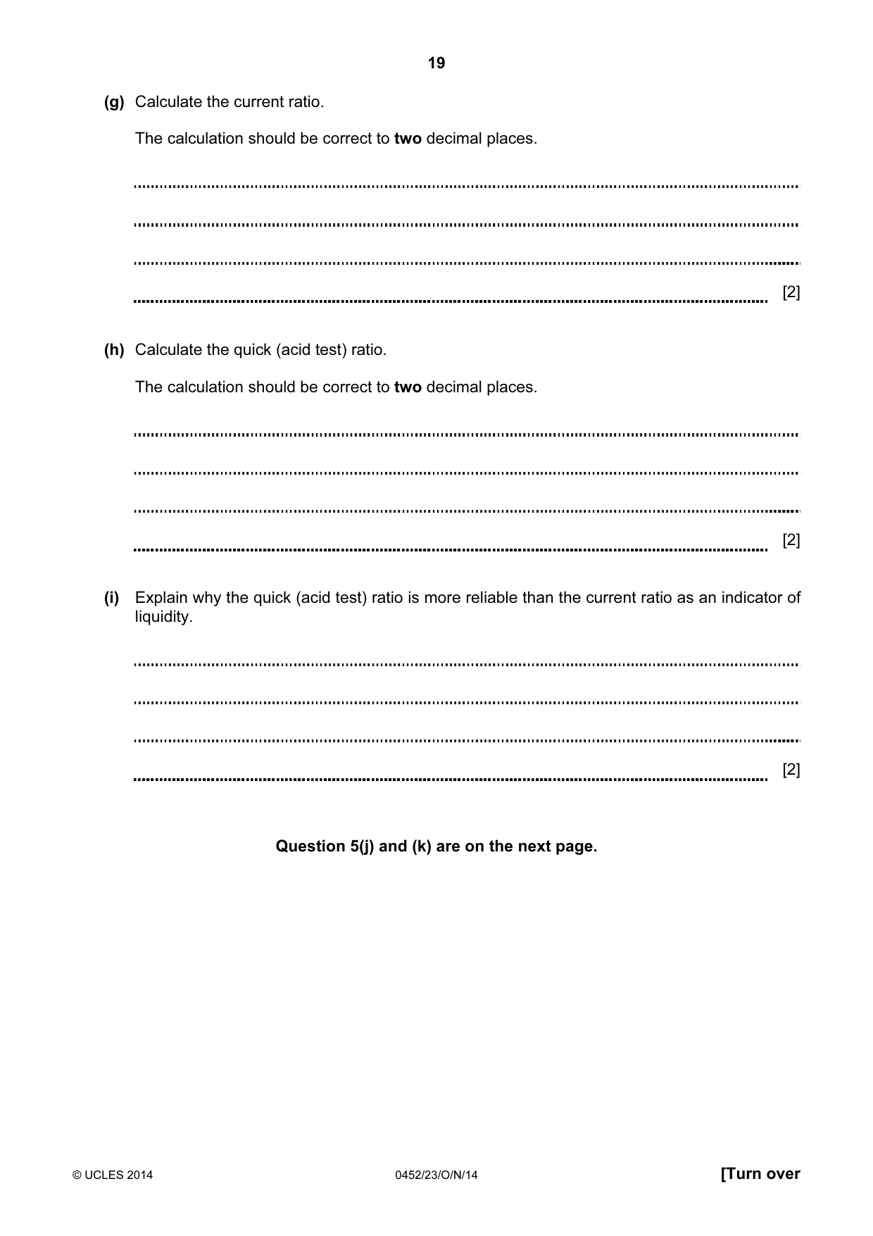 Cambridge IGCSE Accounting 0452 2014 Oct/Nov Paper 2 · Variant 3 question paper, page 19 of 20