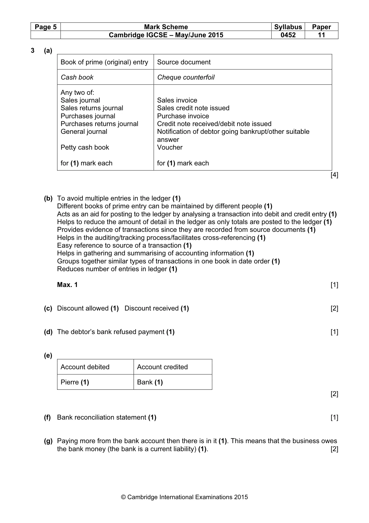 Mark scheme, page 5 of 9
