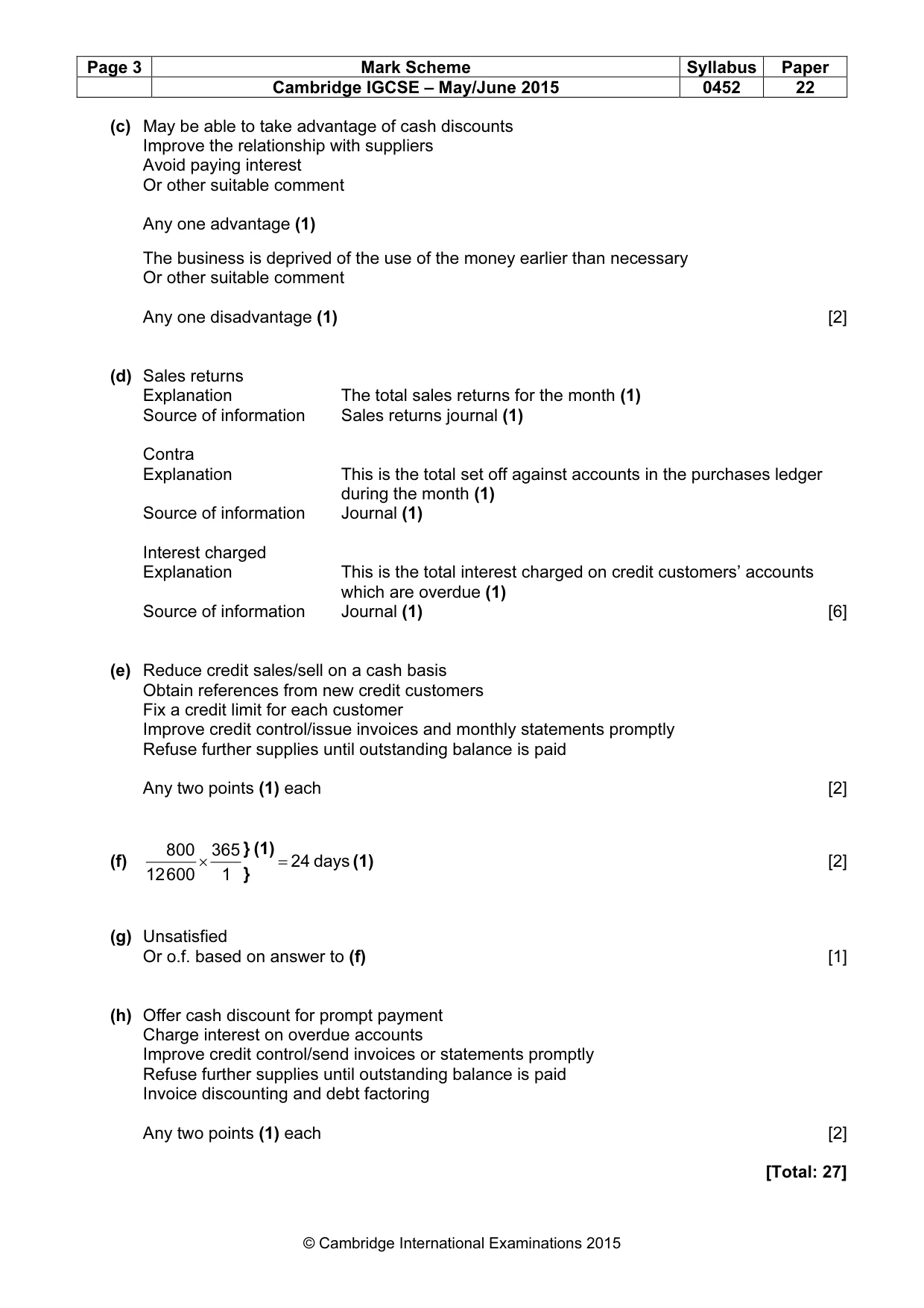 Mark scheme, page 3 of 10